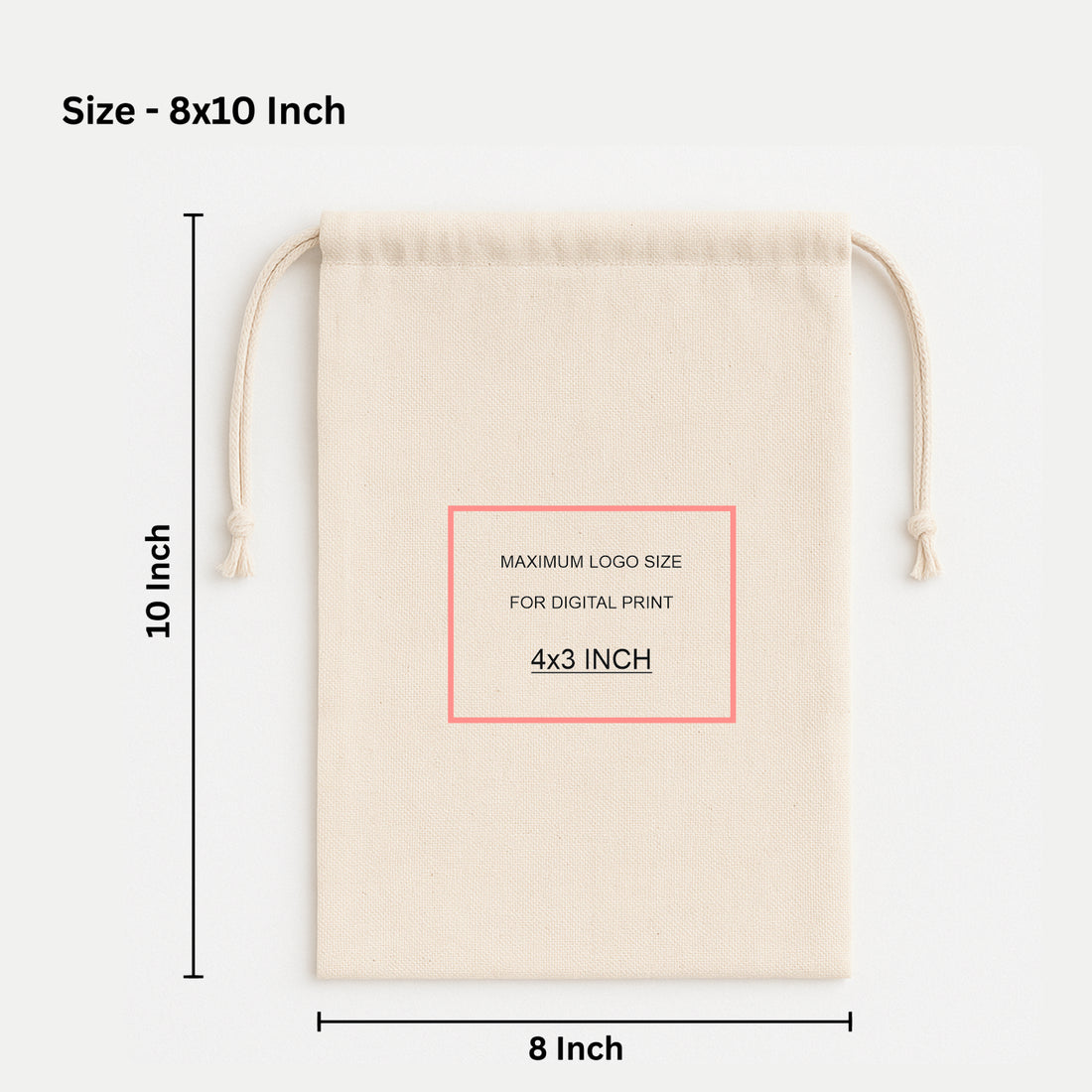 8x10 Inch Cotton Drawstring Pouch Bag