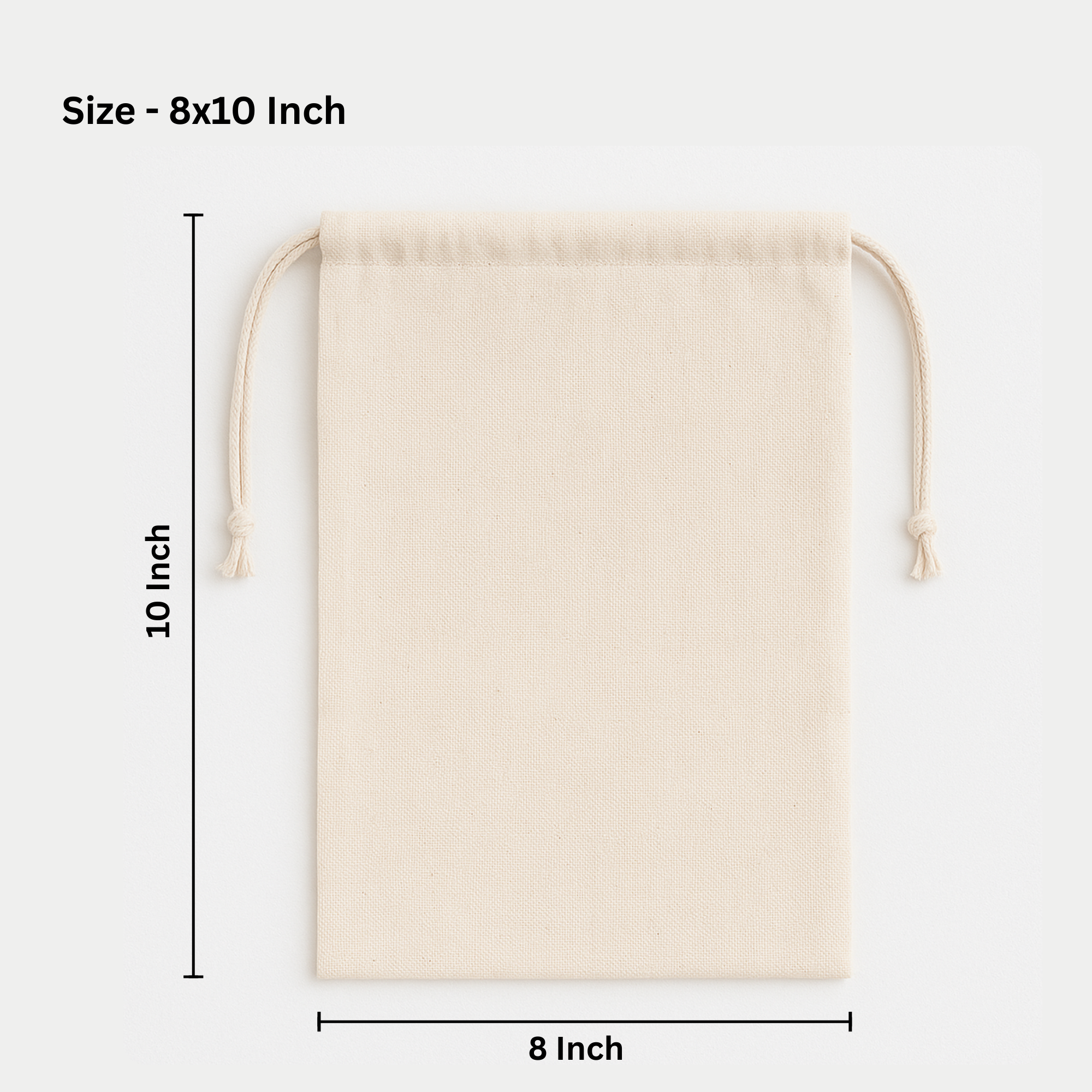 8x10 Inch Cotton Drawstring Pouch Bag