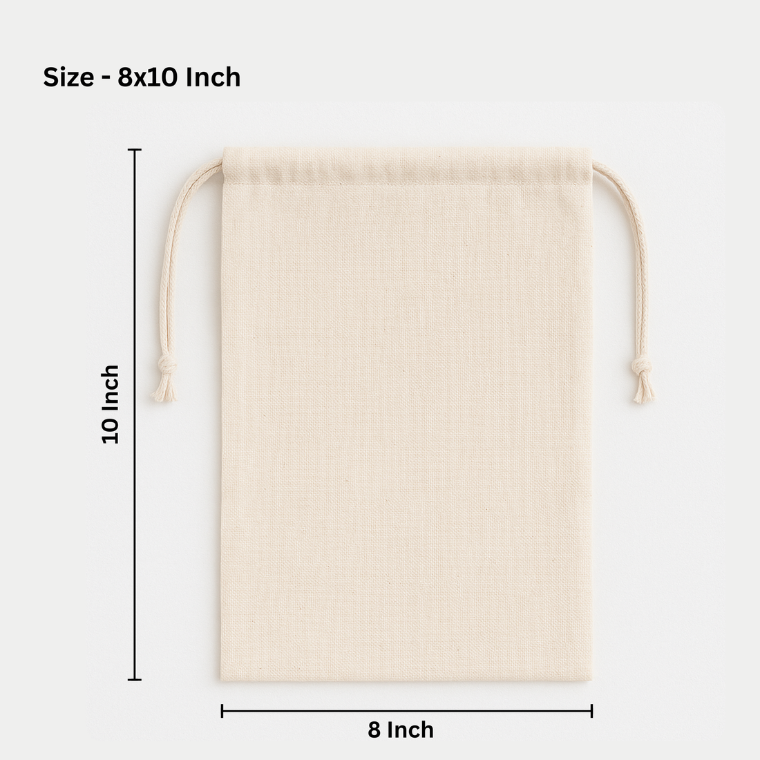 8x10 Inch Cotton Drawstring Pouch Bag