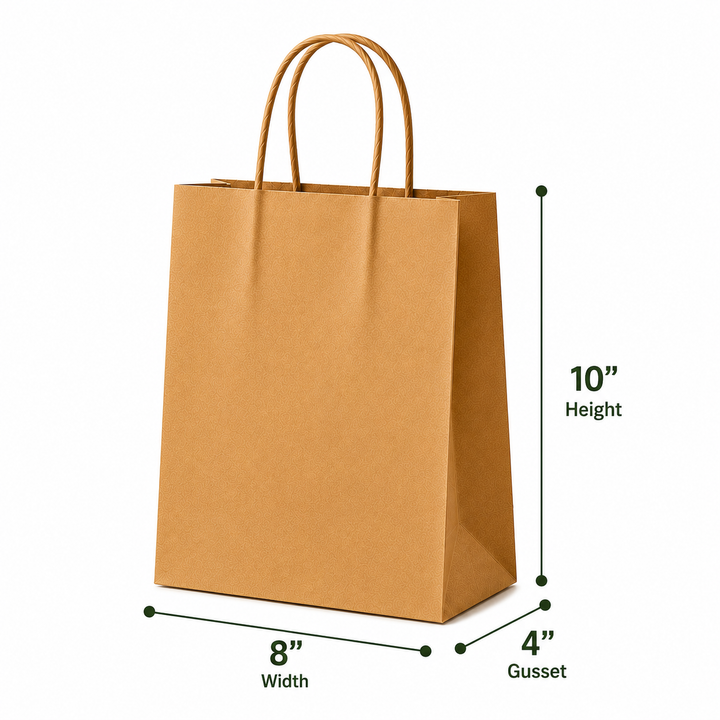 8x10x4 Kraft Paper Bag | 110 GSM