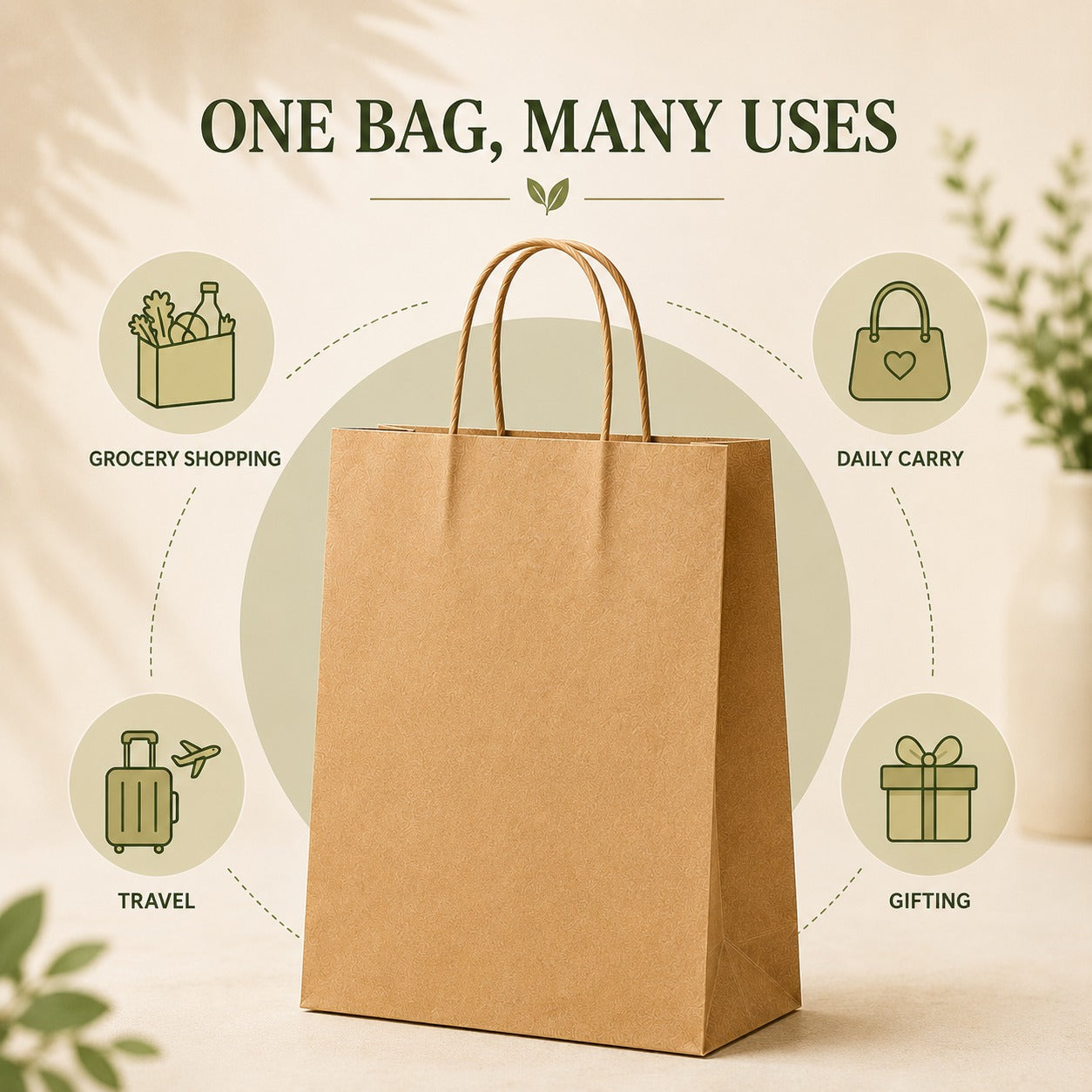 8x10x4 Kraft Paper Bag | 110 GSM