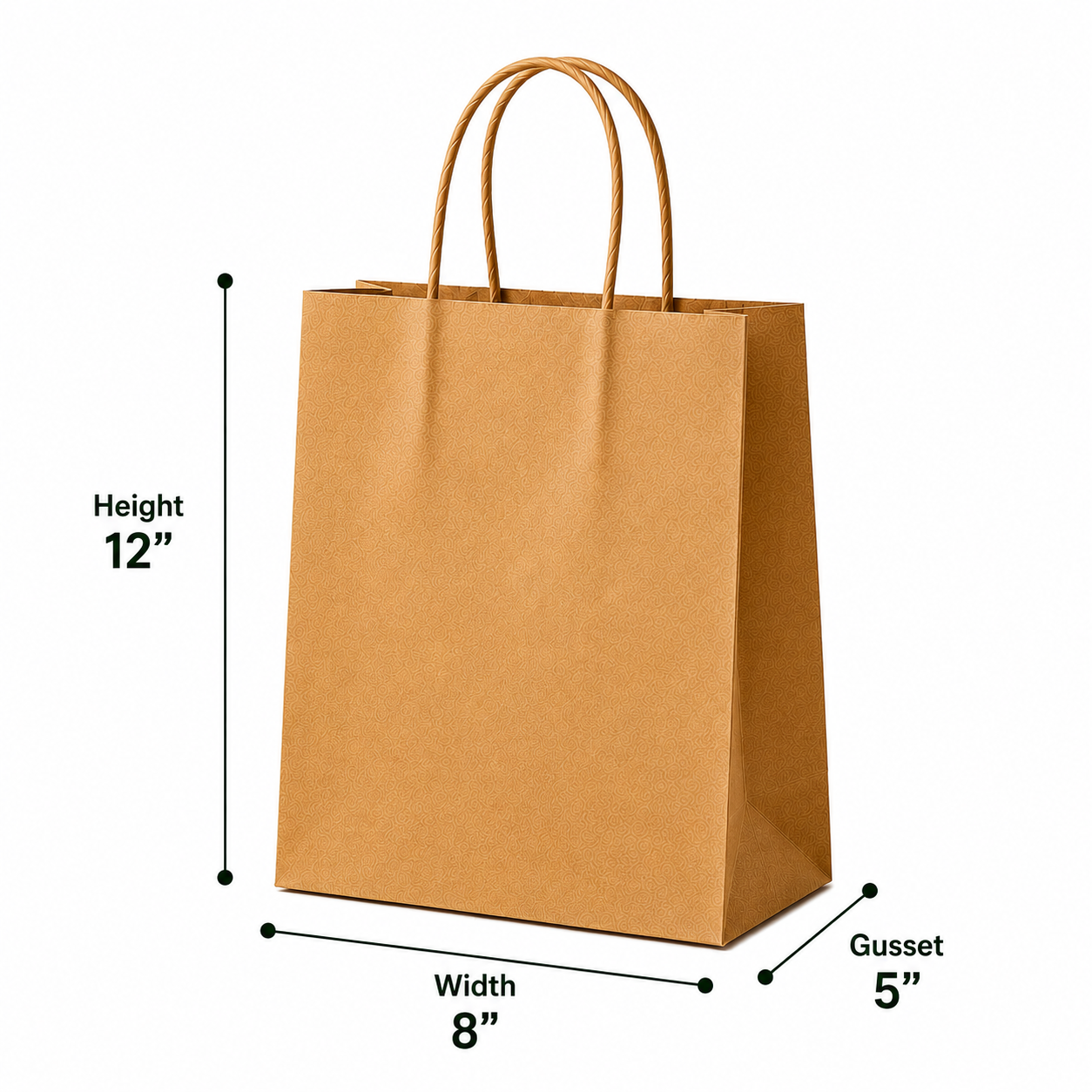 8x12x5 Kraft Paper Bag | 110 GSM