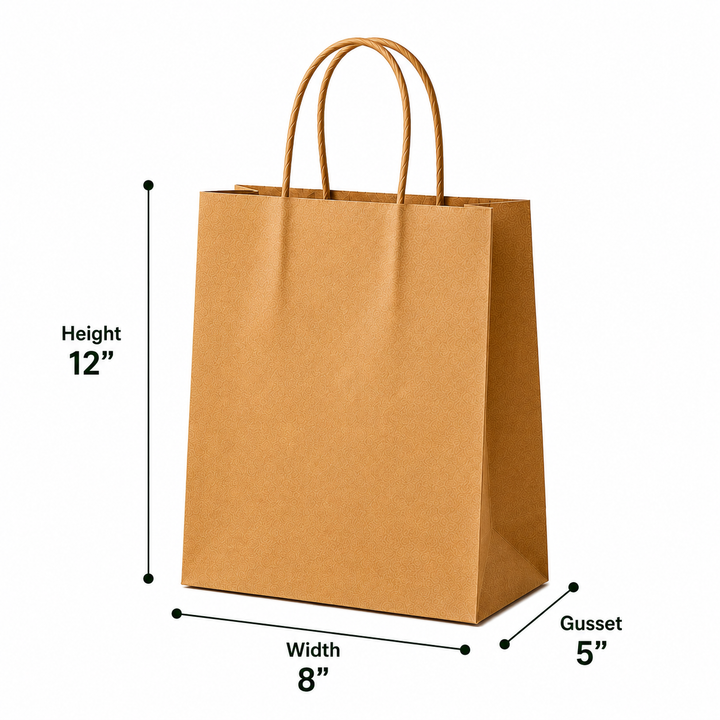 8x12x5 Kraft Paper Bag | 110 GSM