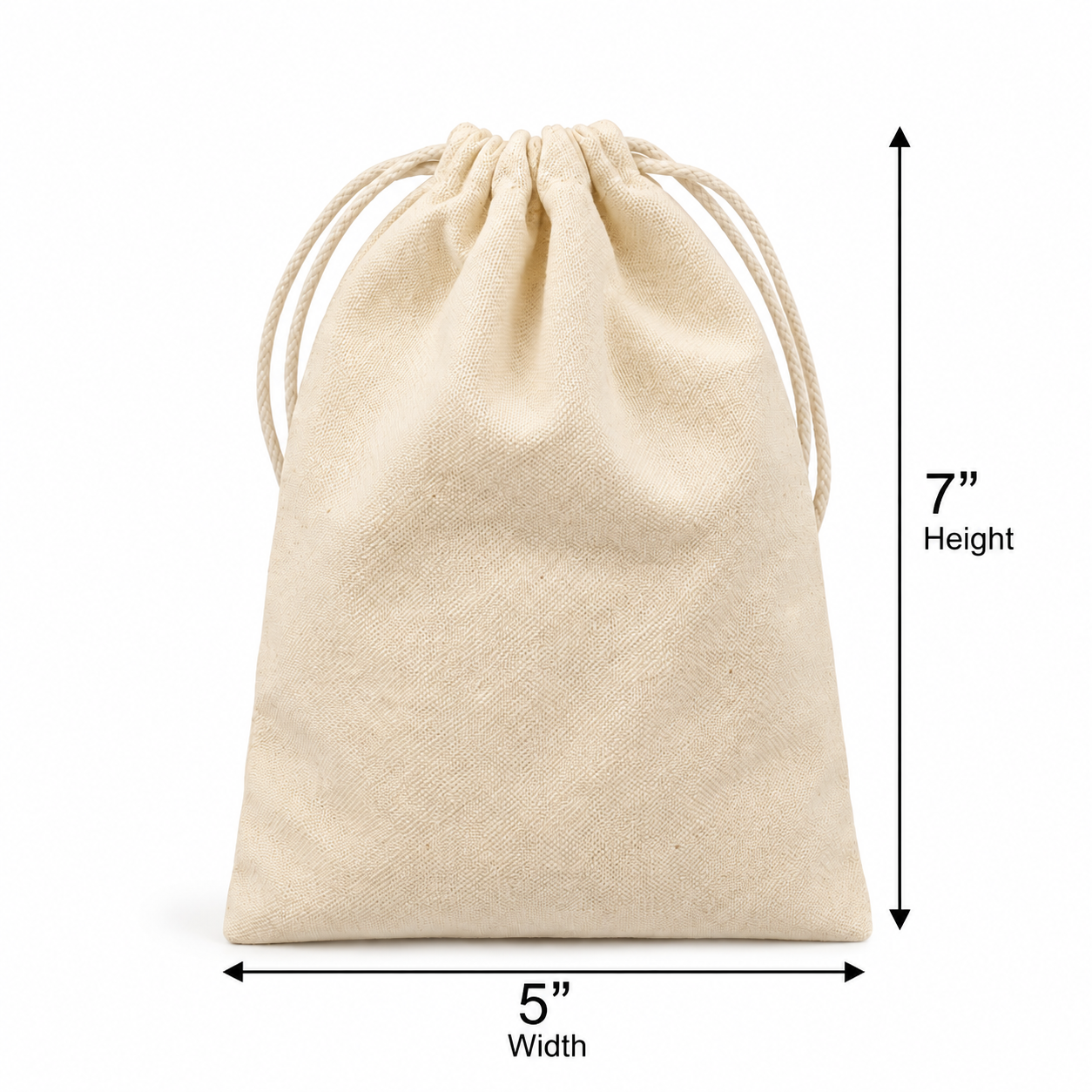 Plain 5x7 Inch Cotton Drawstring Bag | 220 GSM