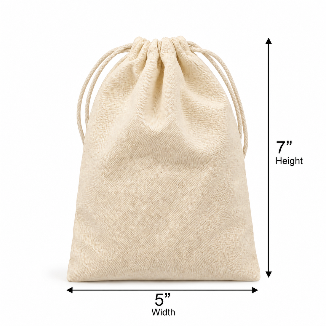 Plain 5x7 Inch Cotton Drawstring Bag | 220 GSM