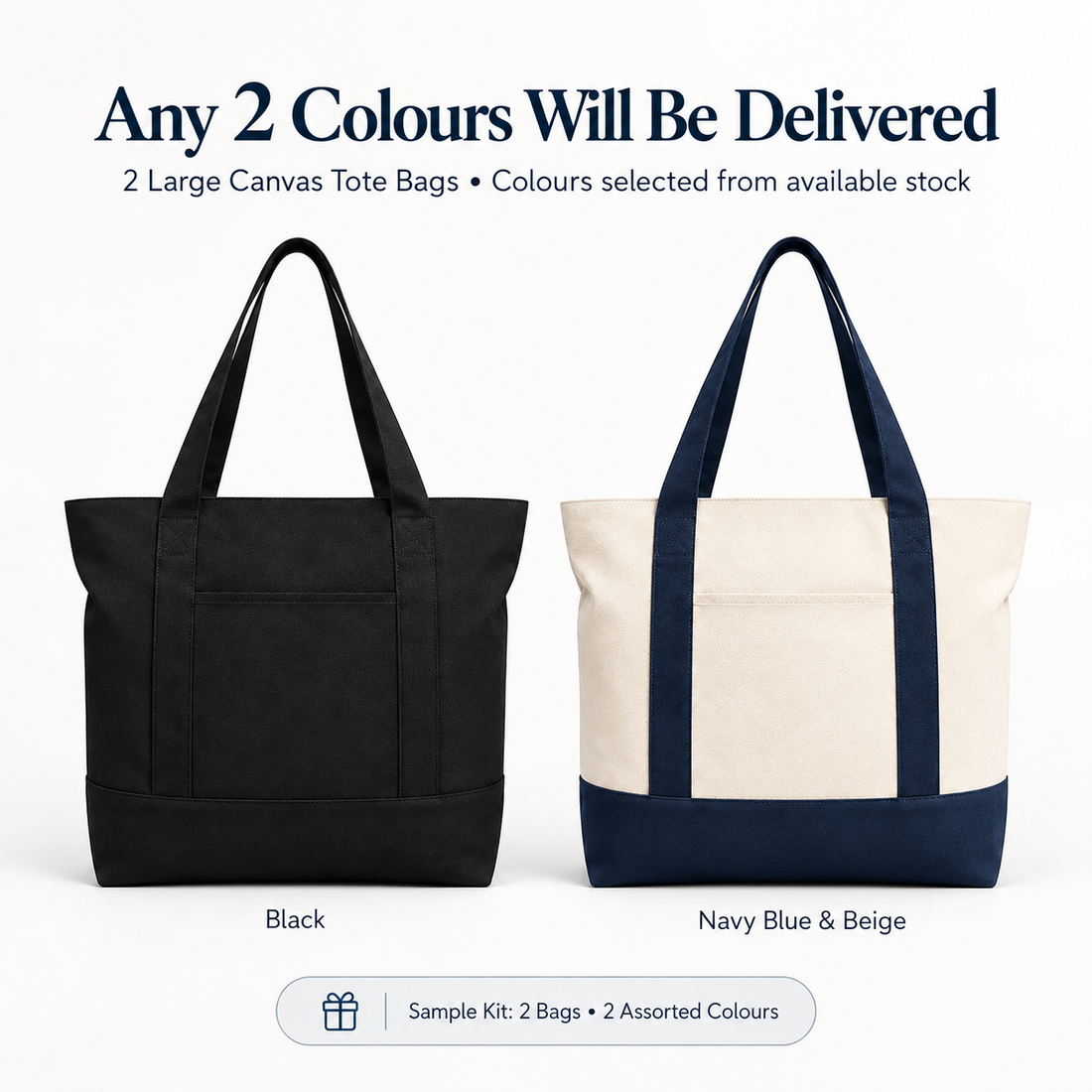 Large Canvas Tote Bag Sample Kit – 2 Bags | 330 GSM