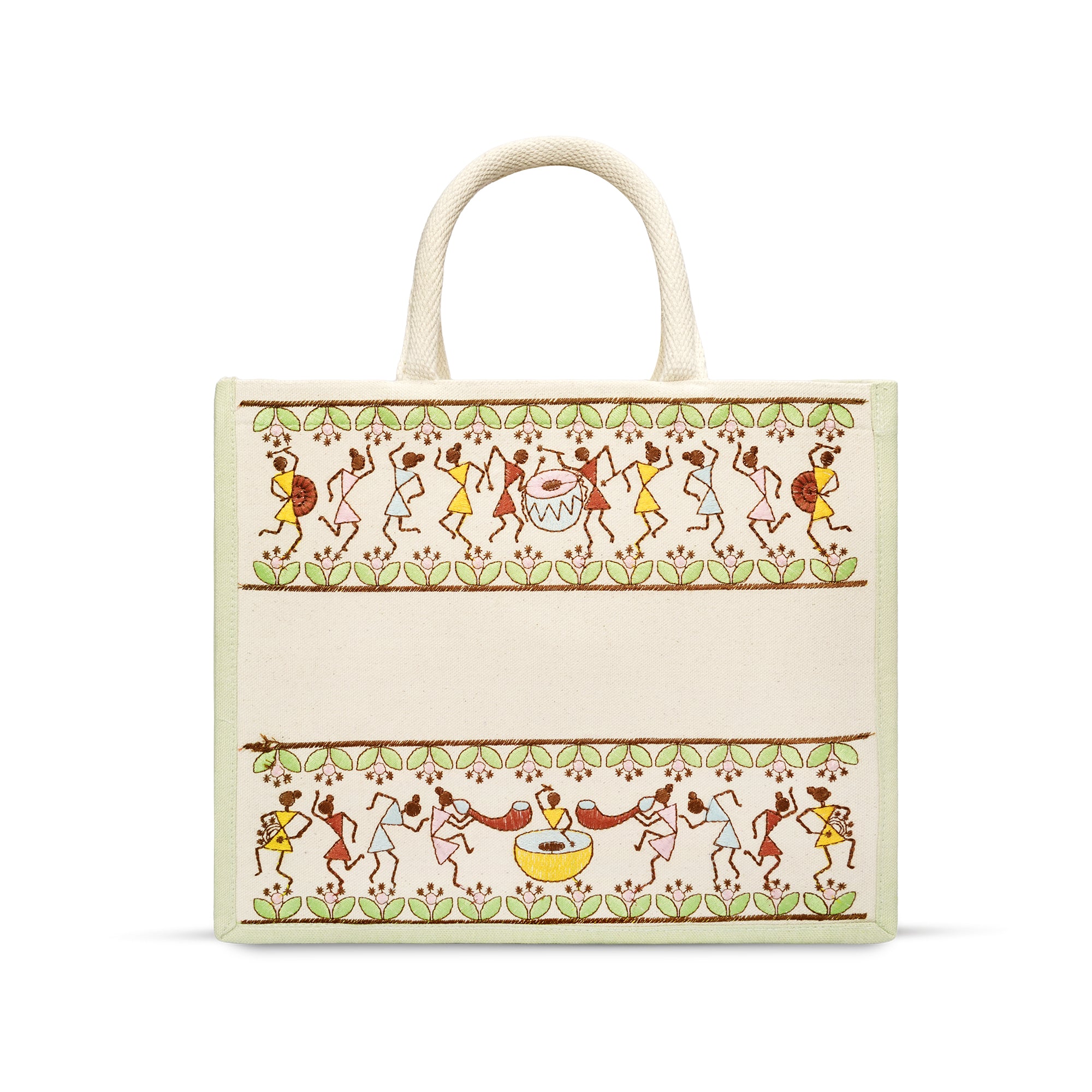Warli Jute Hamper Bag