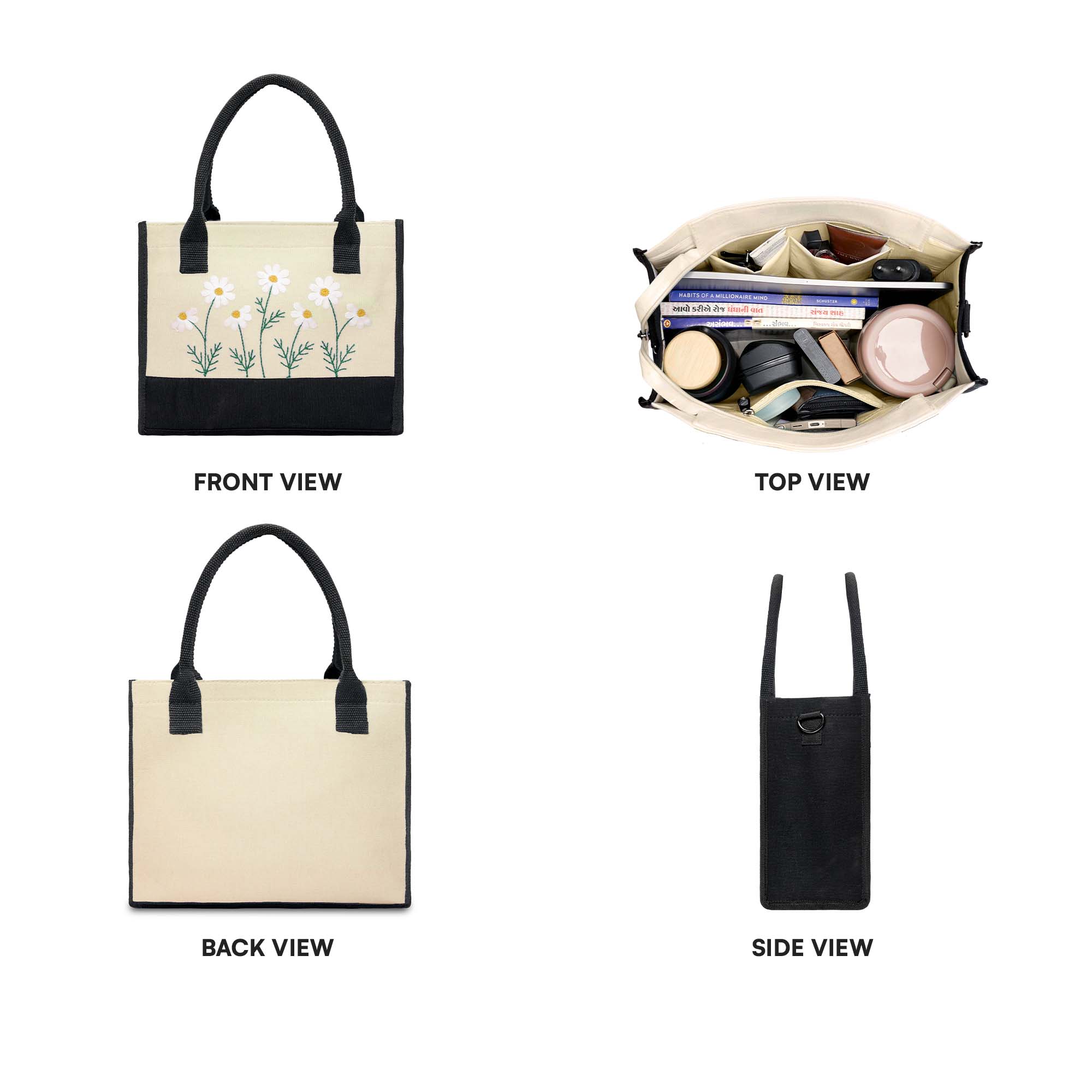 Off-White Floral Tote Bag