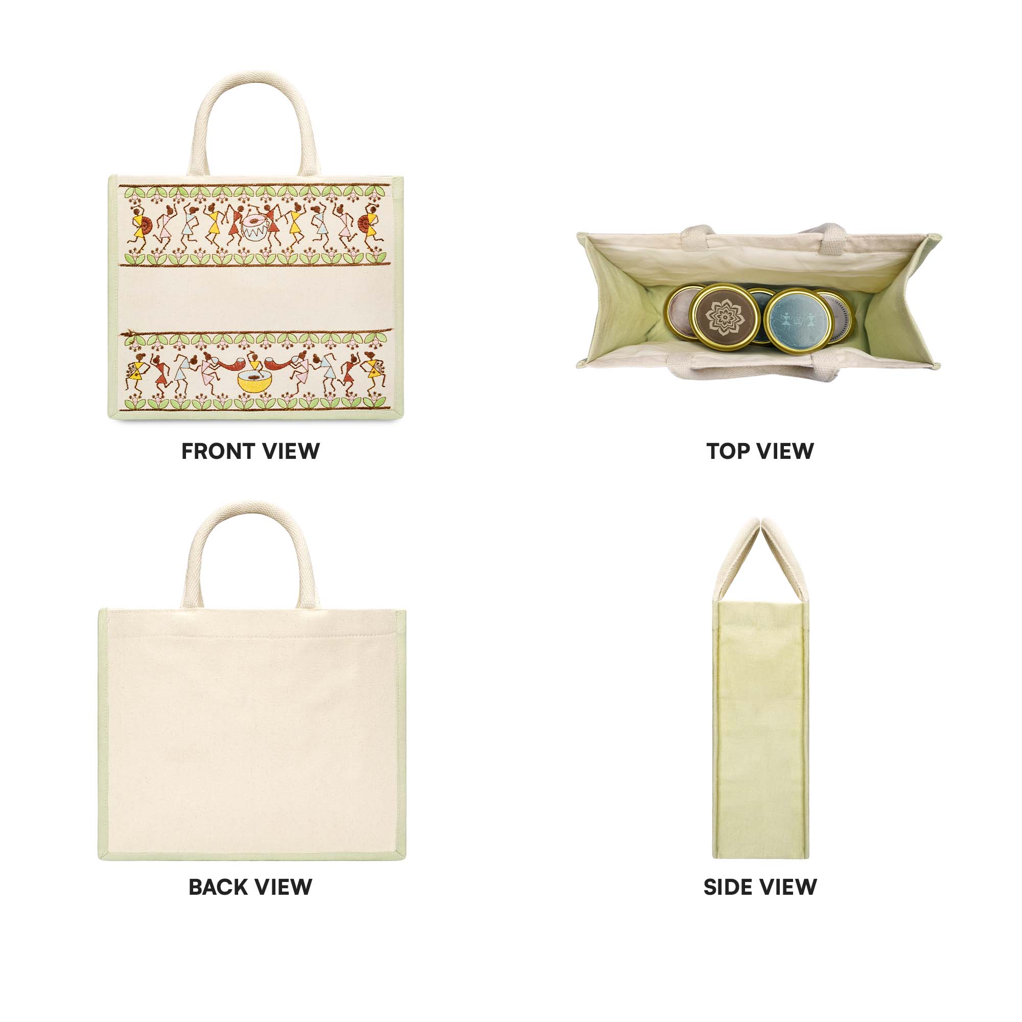 Warli Jute Hamper Bag