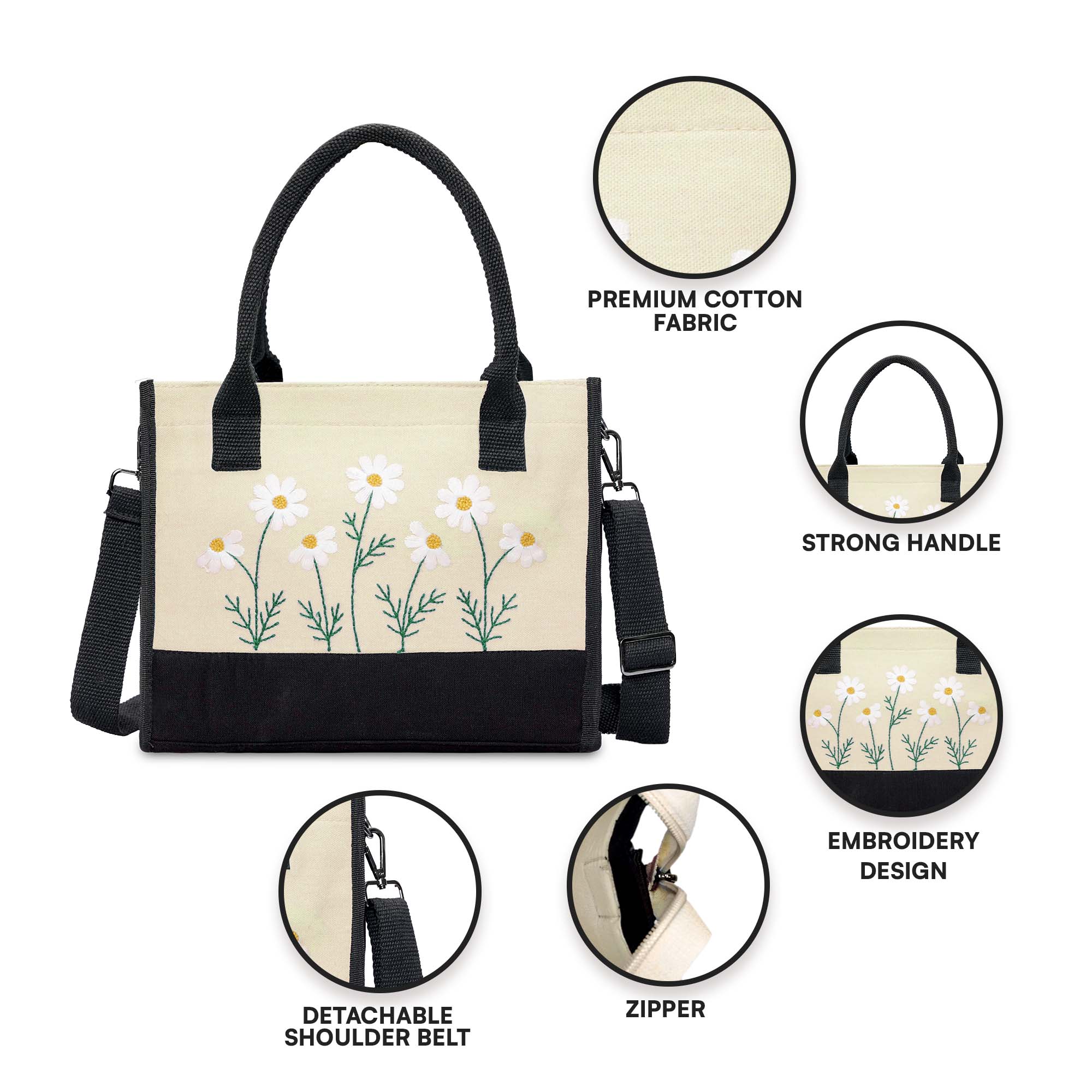 Off-White Floral Tote Bag