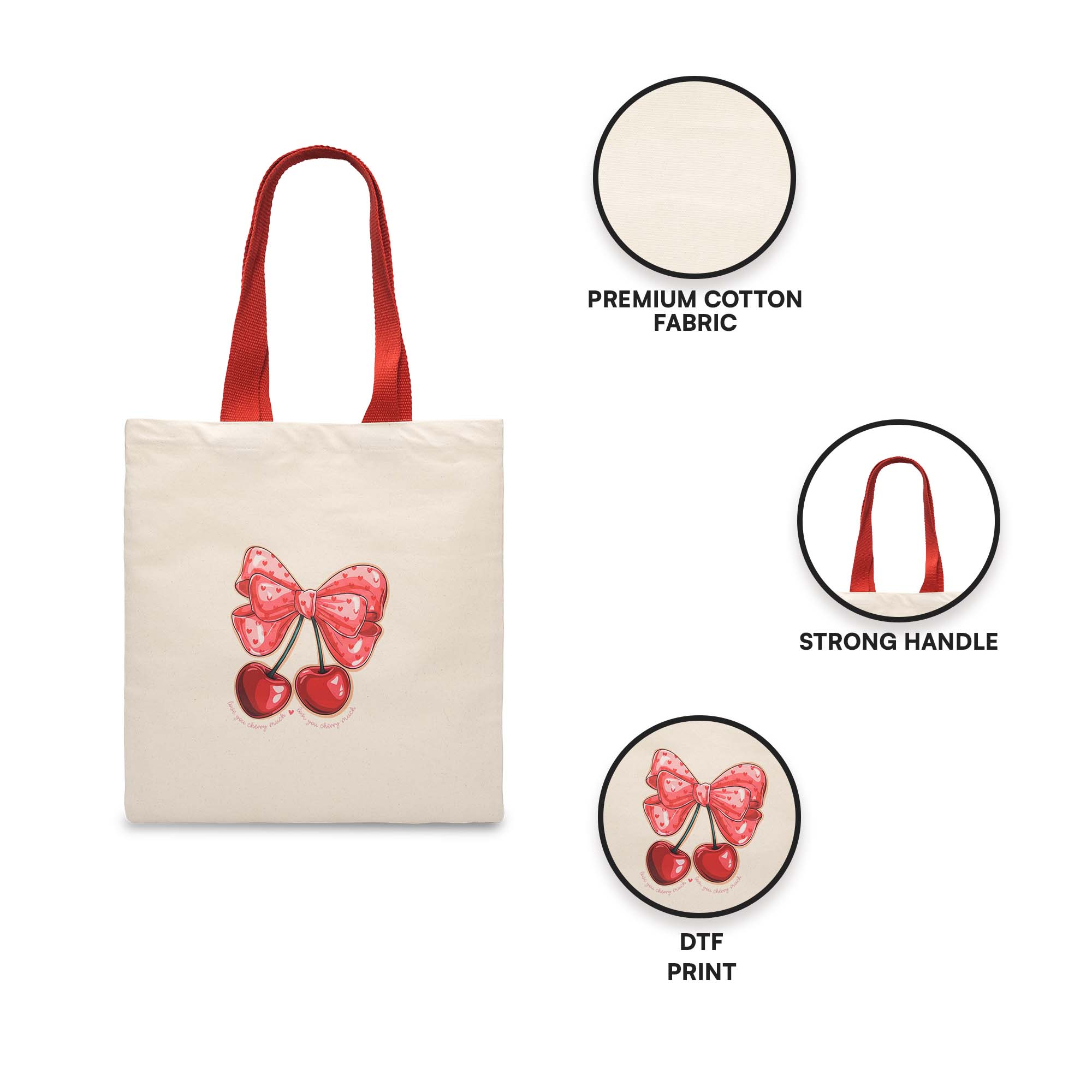 Bow with Cherry Tote Bag