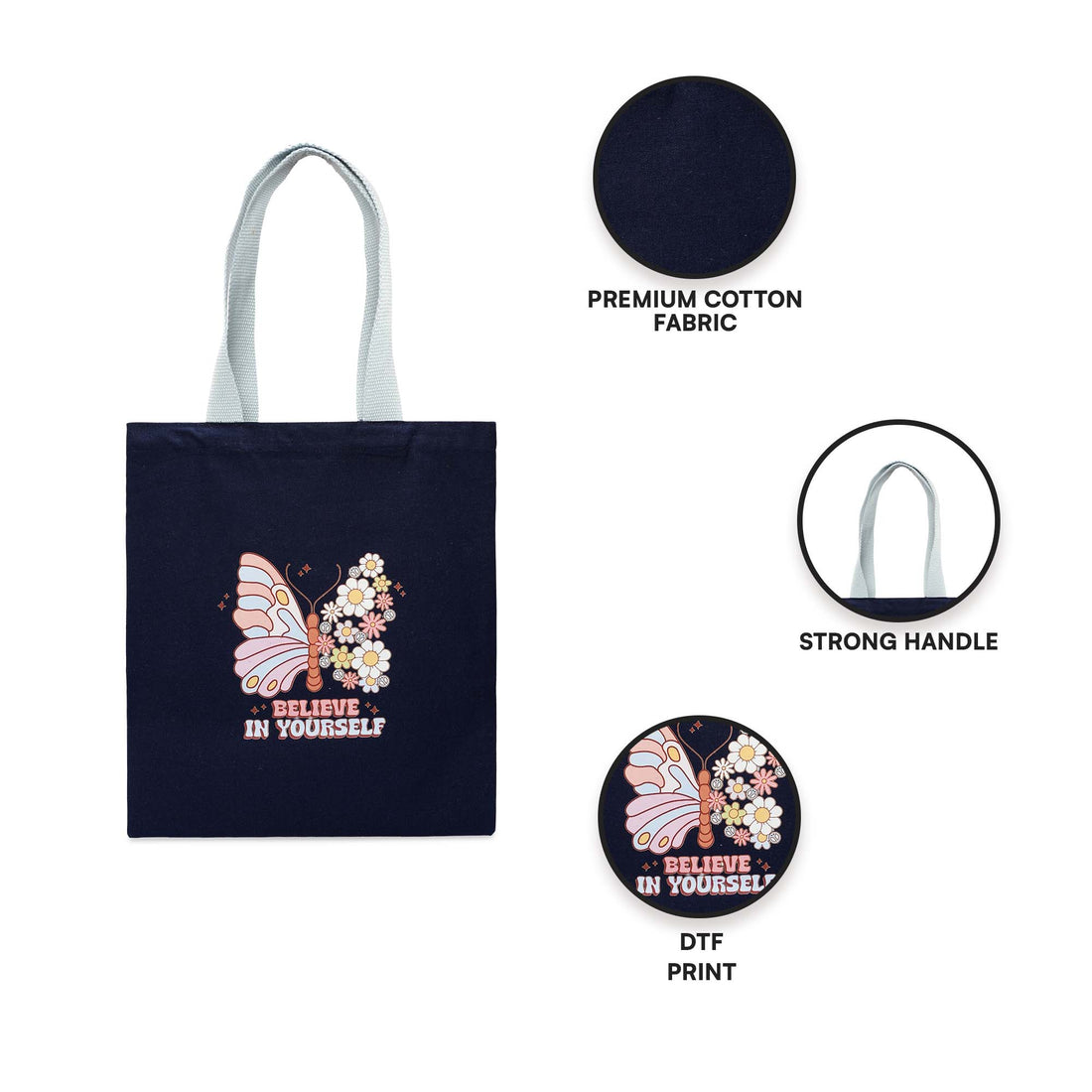 Believe in Yourself Butterfly Tote Bag