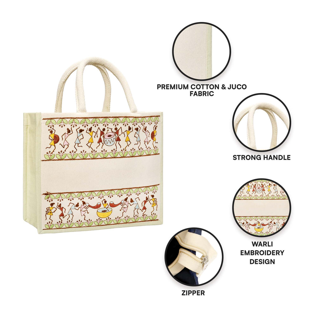 Tribal Beats Warli Hamper Bag - Green