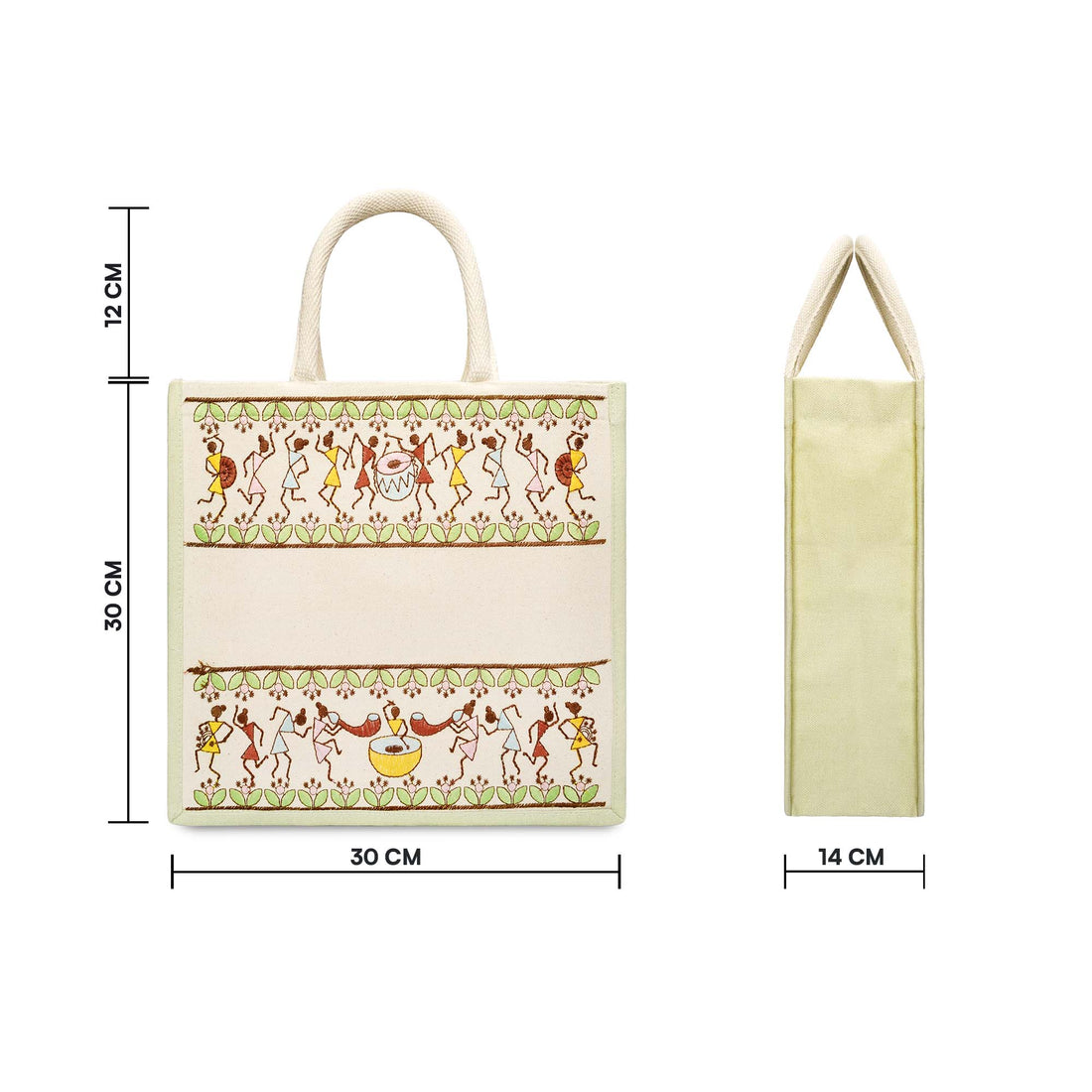 Tribal Beats Warli Hamper Bag - Green