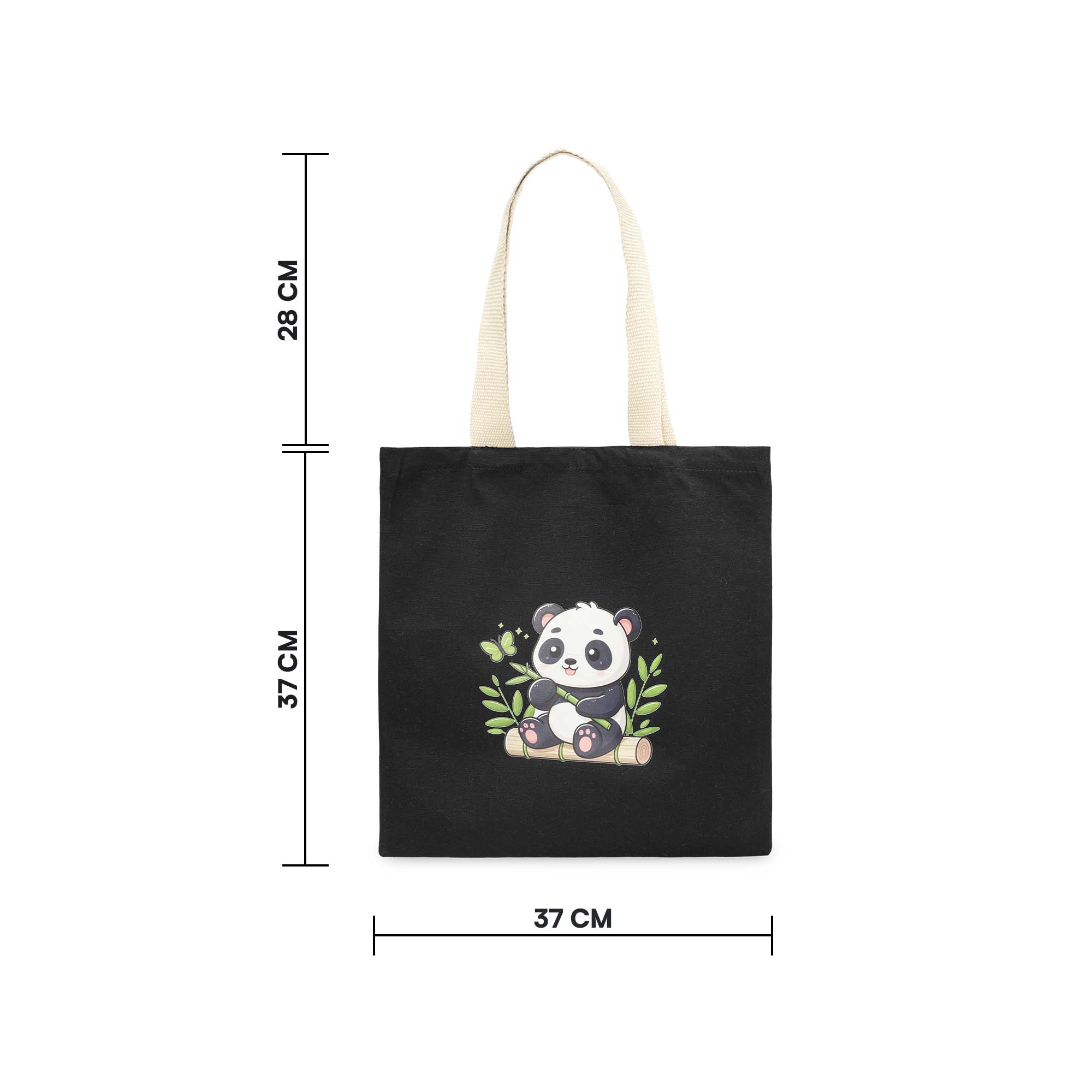 Black Panda Tote Bag
