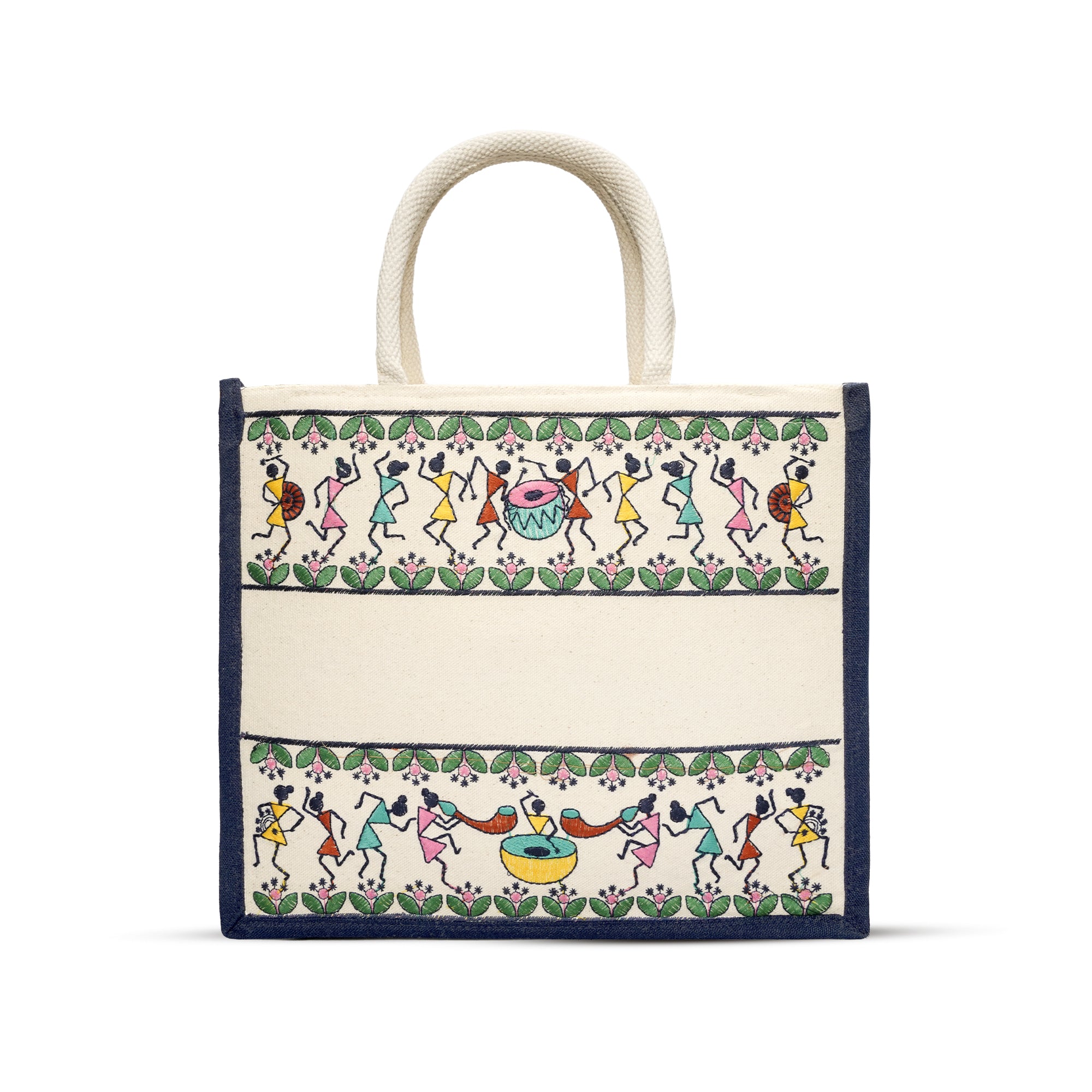 Warli Jute Hamper Bag