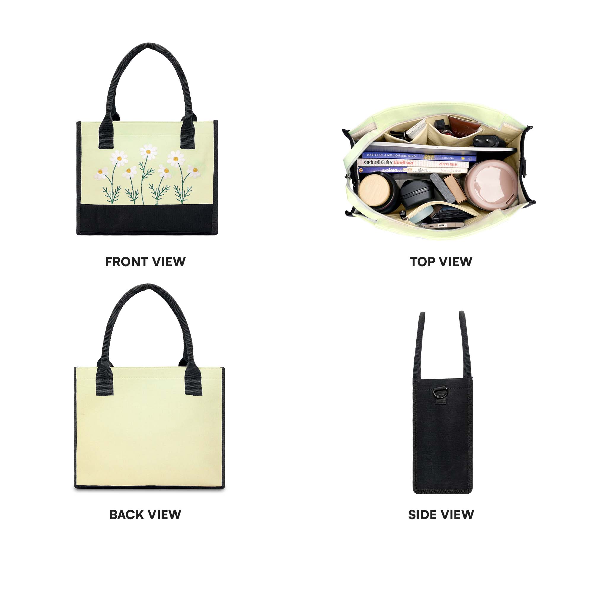 Green Floral Tote Bag