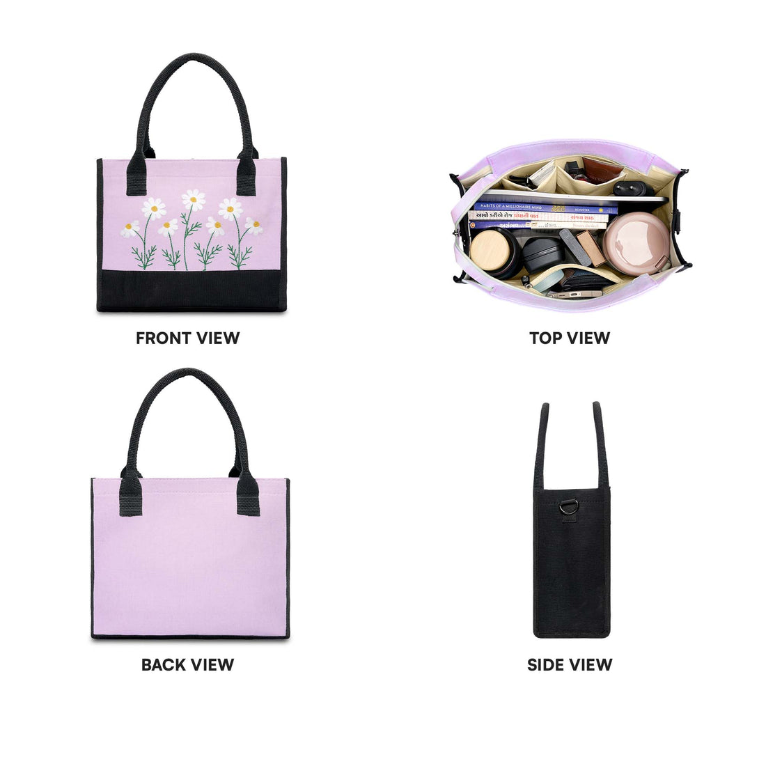 Purple Floral Tote Bag