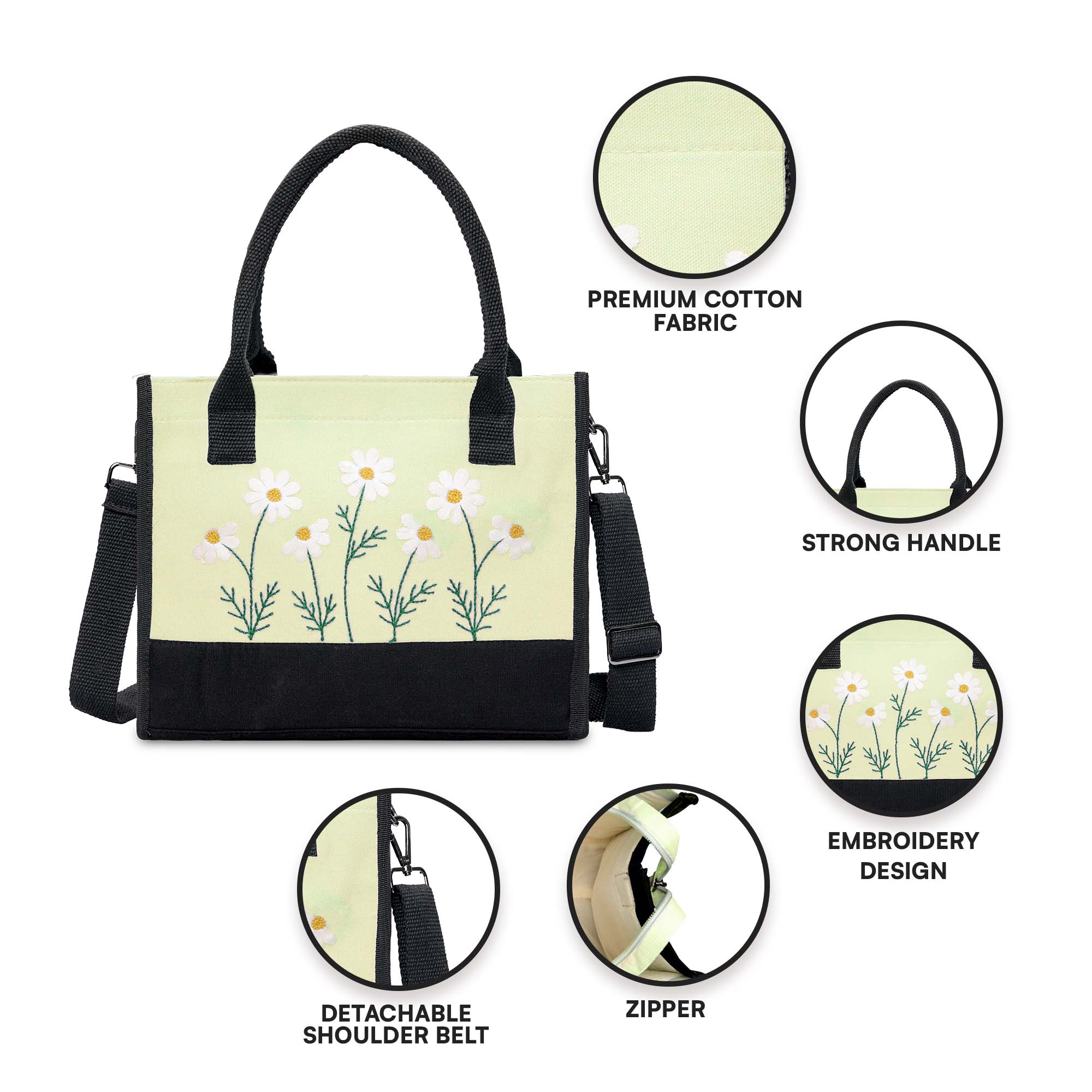Green Floral Tote Bag
