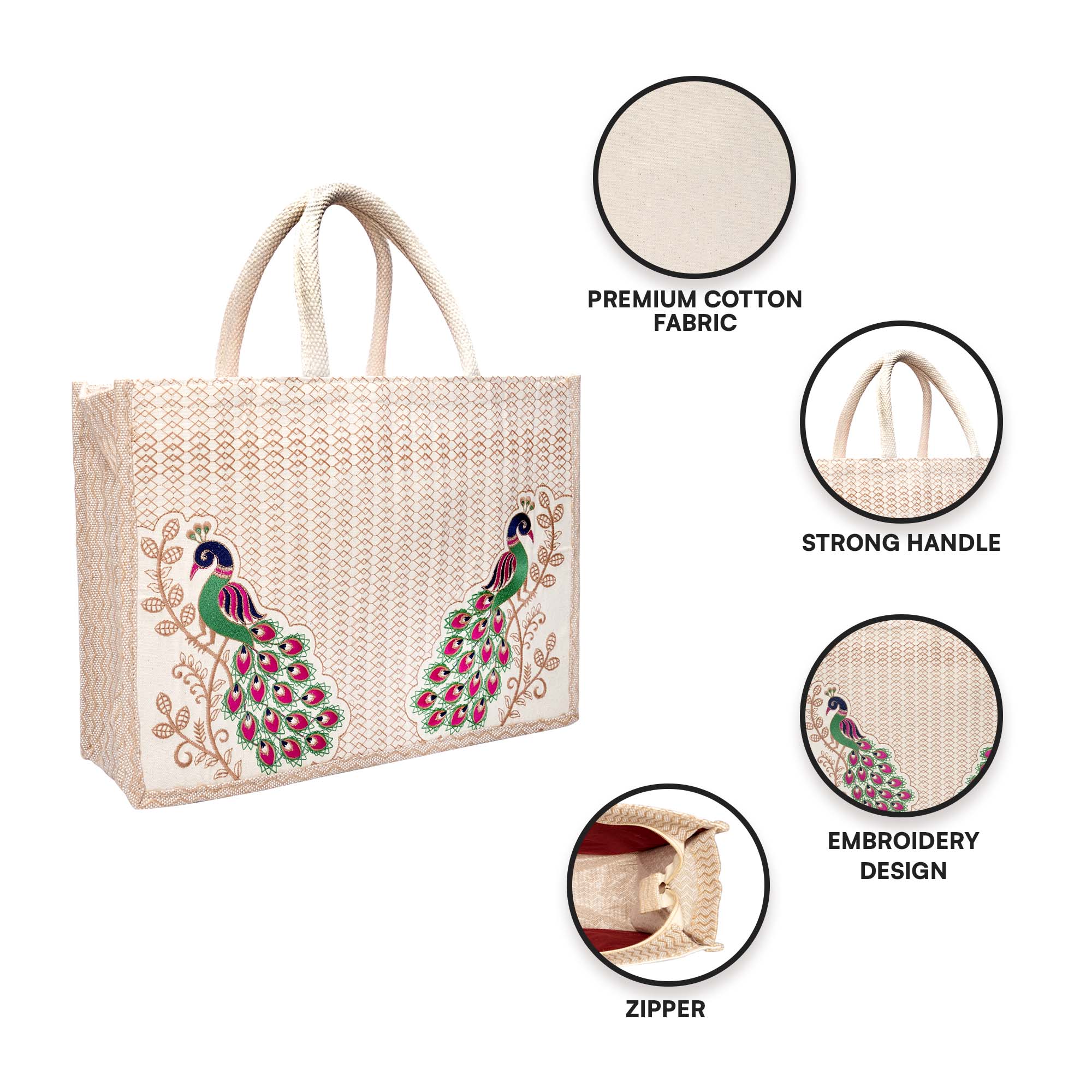 Twin Peacock Hamper Bag