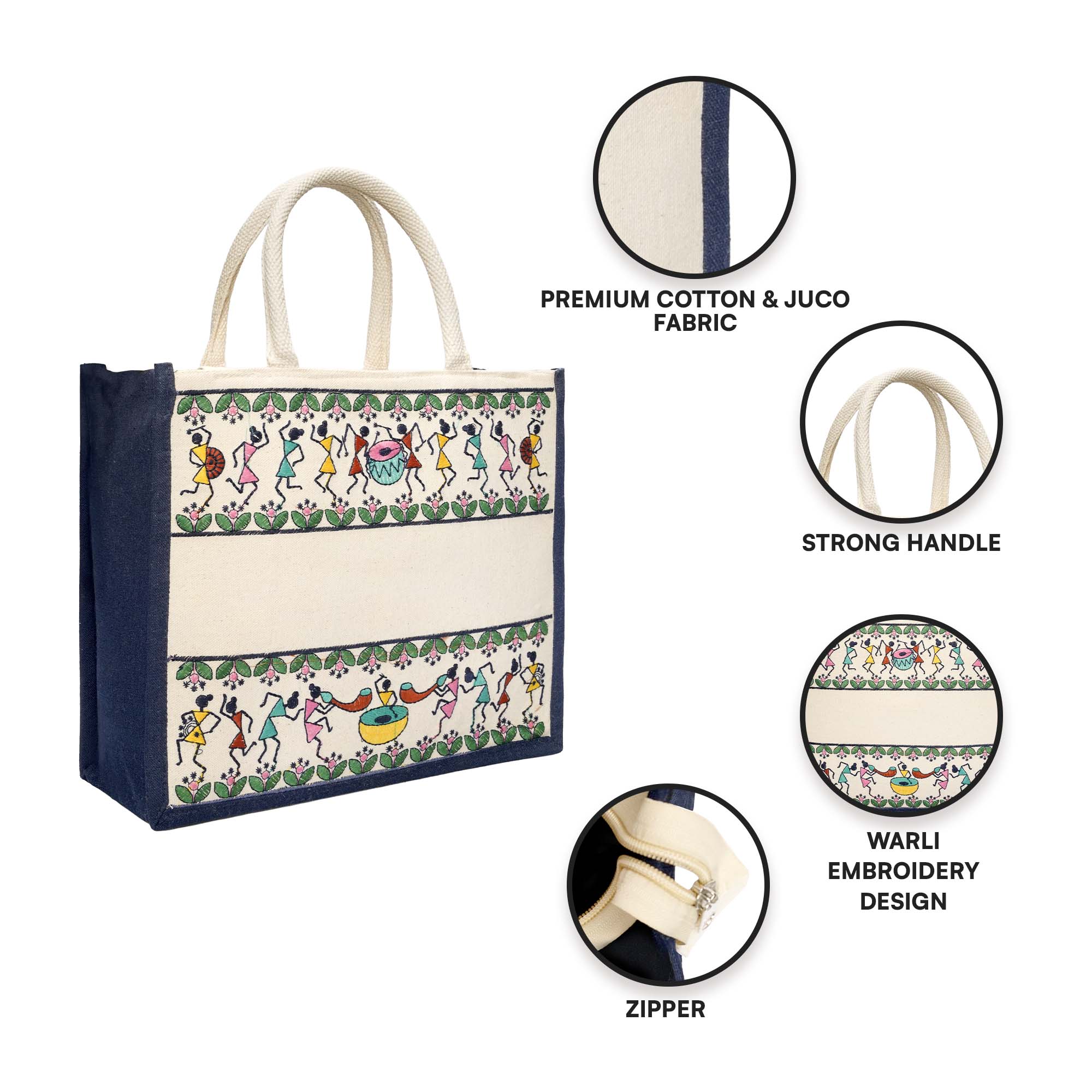 Warli Jute Hamper Bag