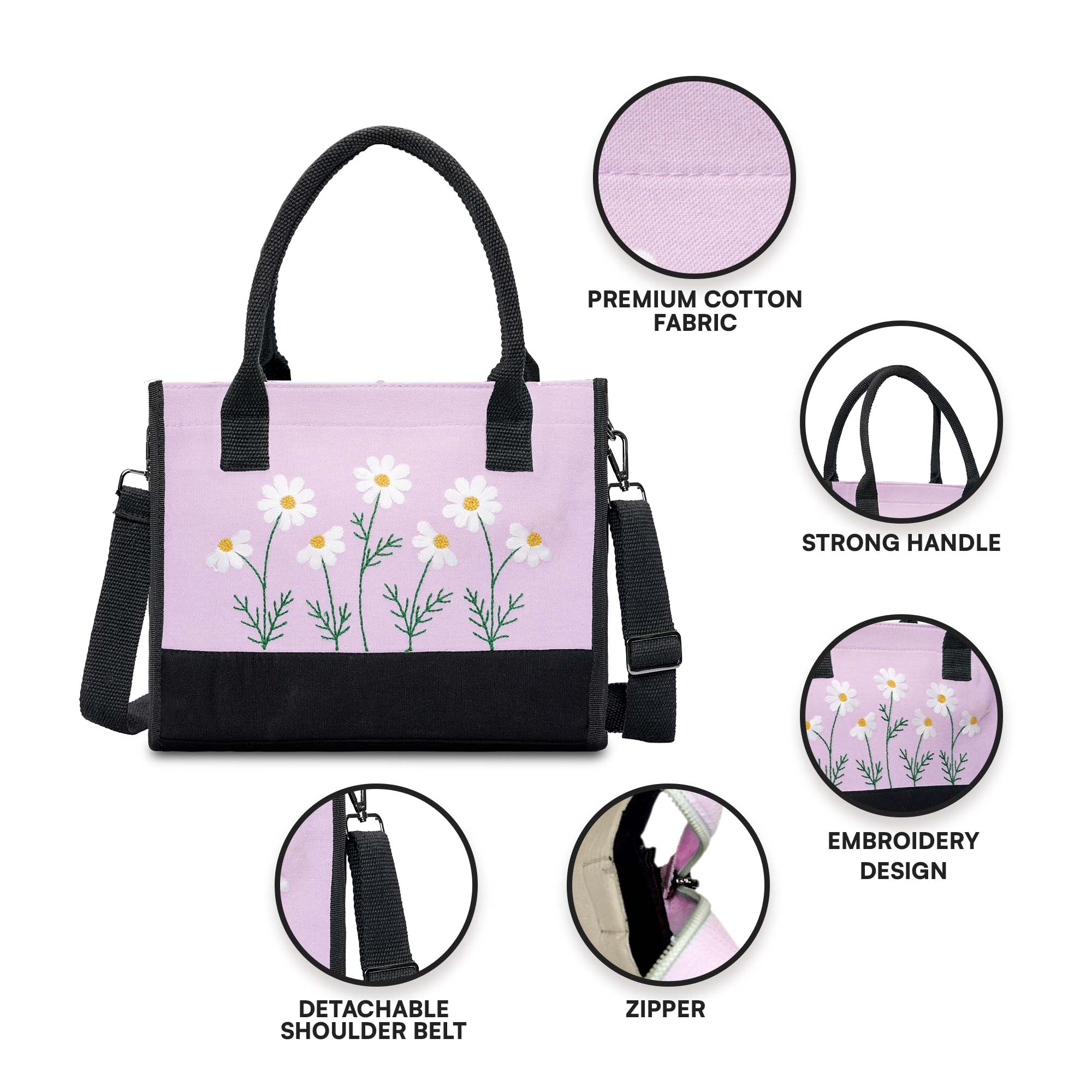 Purple Floral Tote Bag