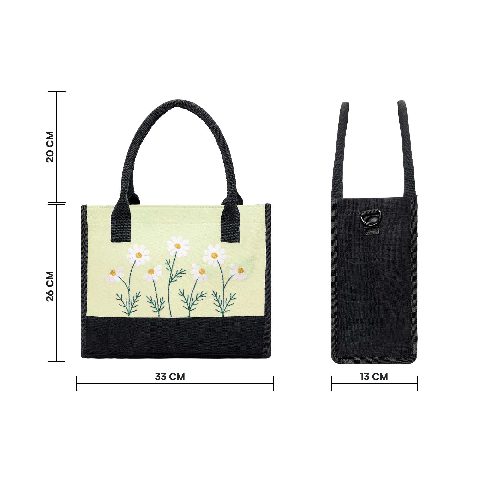 Green Floral Tote Bag