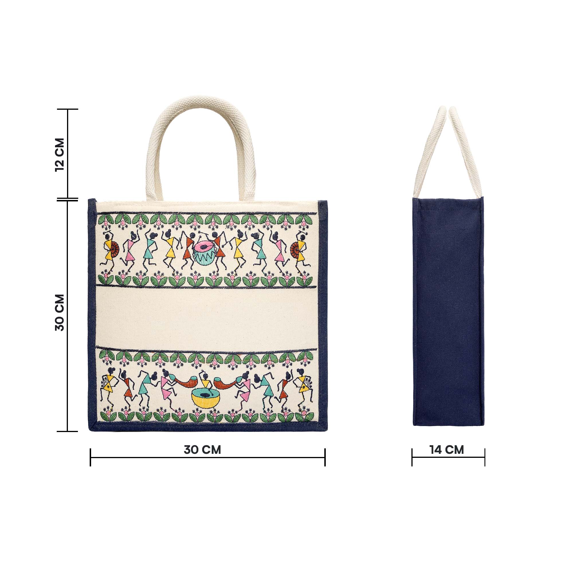 Warli Jute Hamper Bag