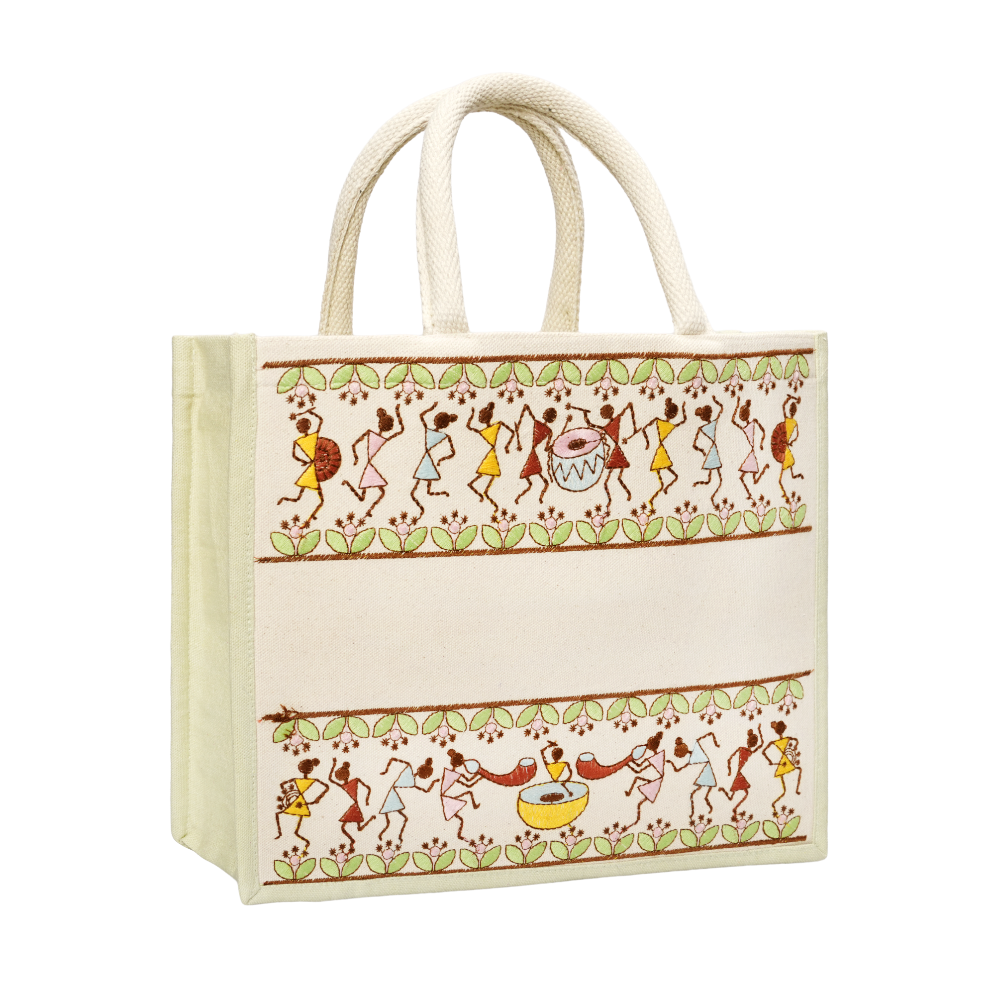 Warli Jute Hamper Bag