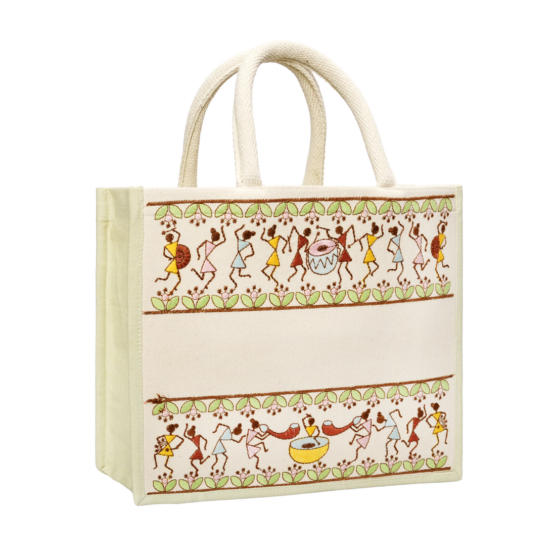Warli Jute Hamper Bag