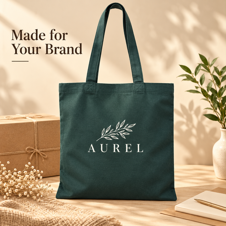 14.5x15.5 Dark Green Cotton Canvas Tote Bag | 350 GSM