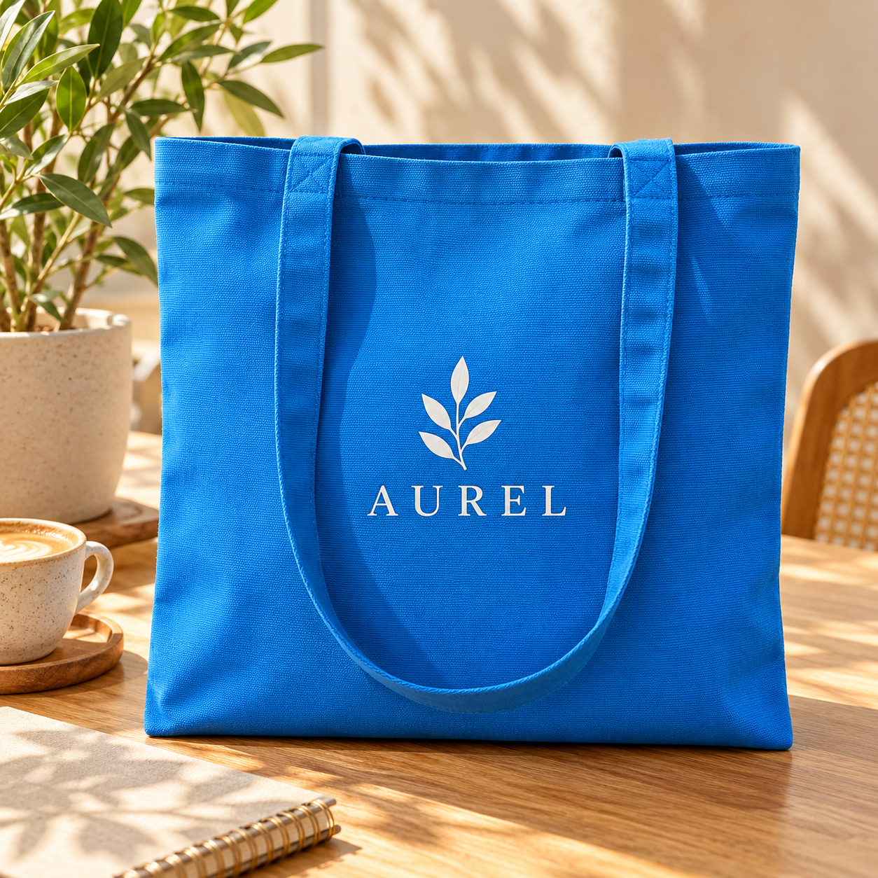 14.5x15.5 Sky Blue Cotton Canvas Tote Bag | 350 GSM
