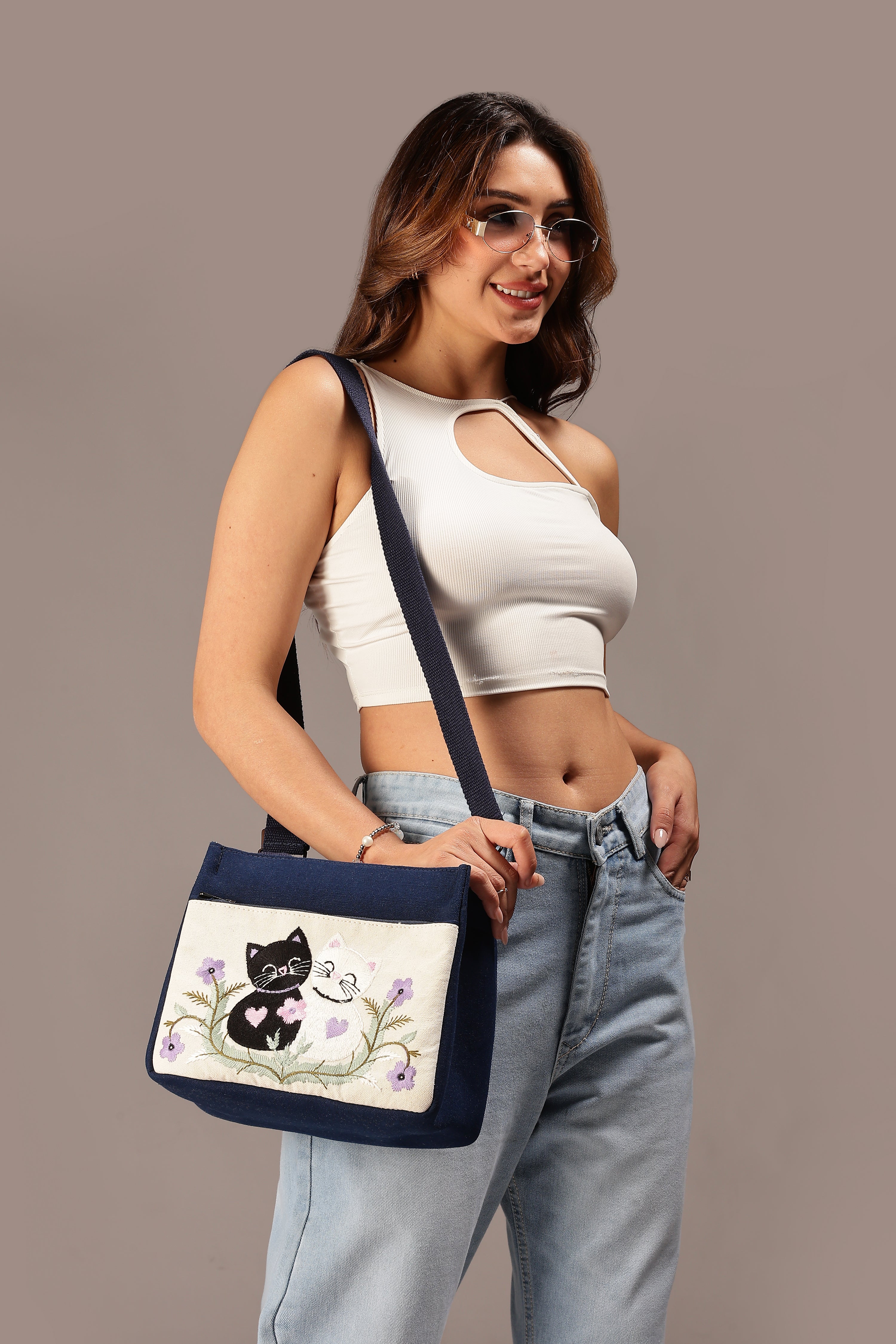 Twin Cats Mini Hand Bag