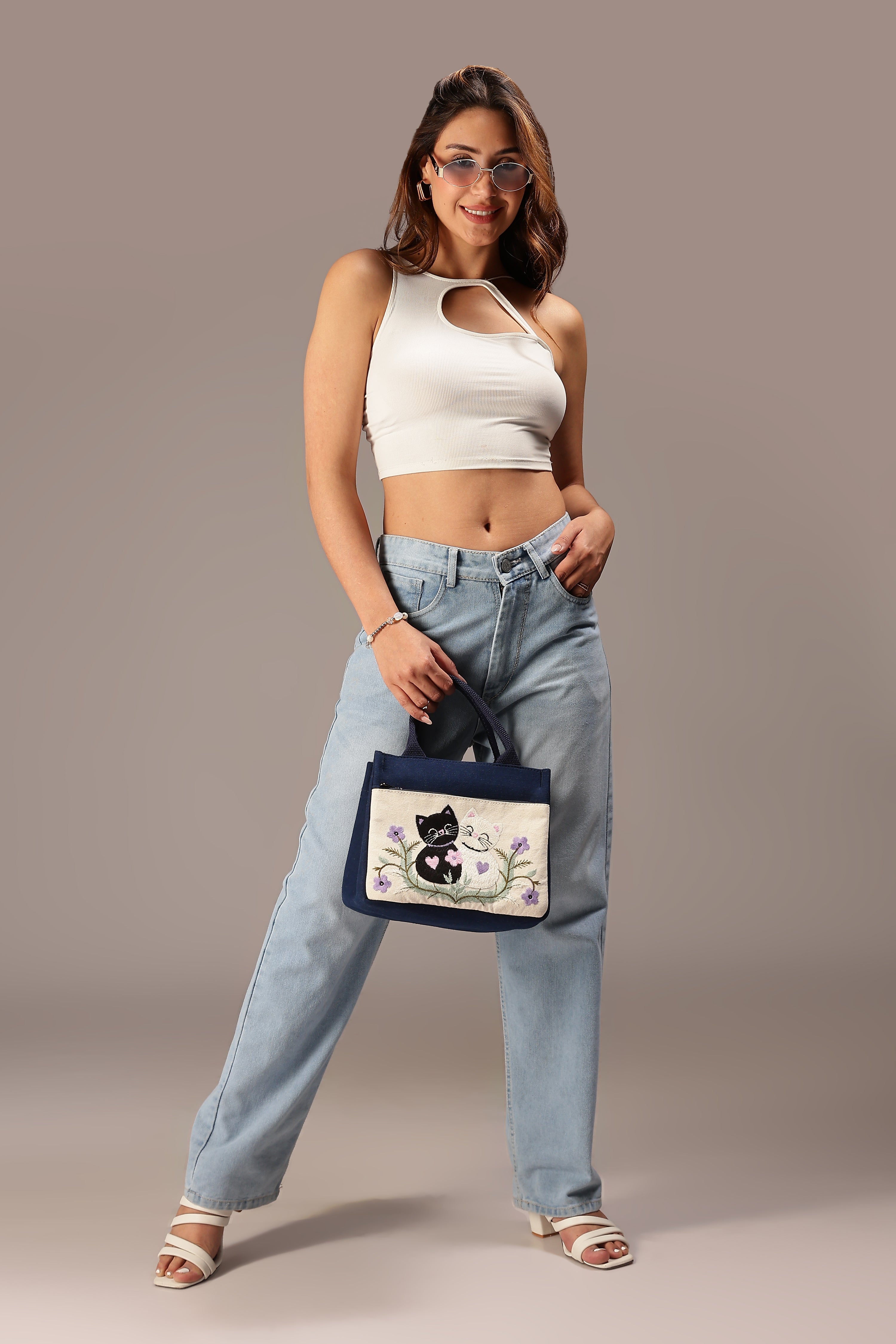 Twin Cats Mini Hand Bag