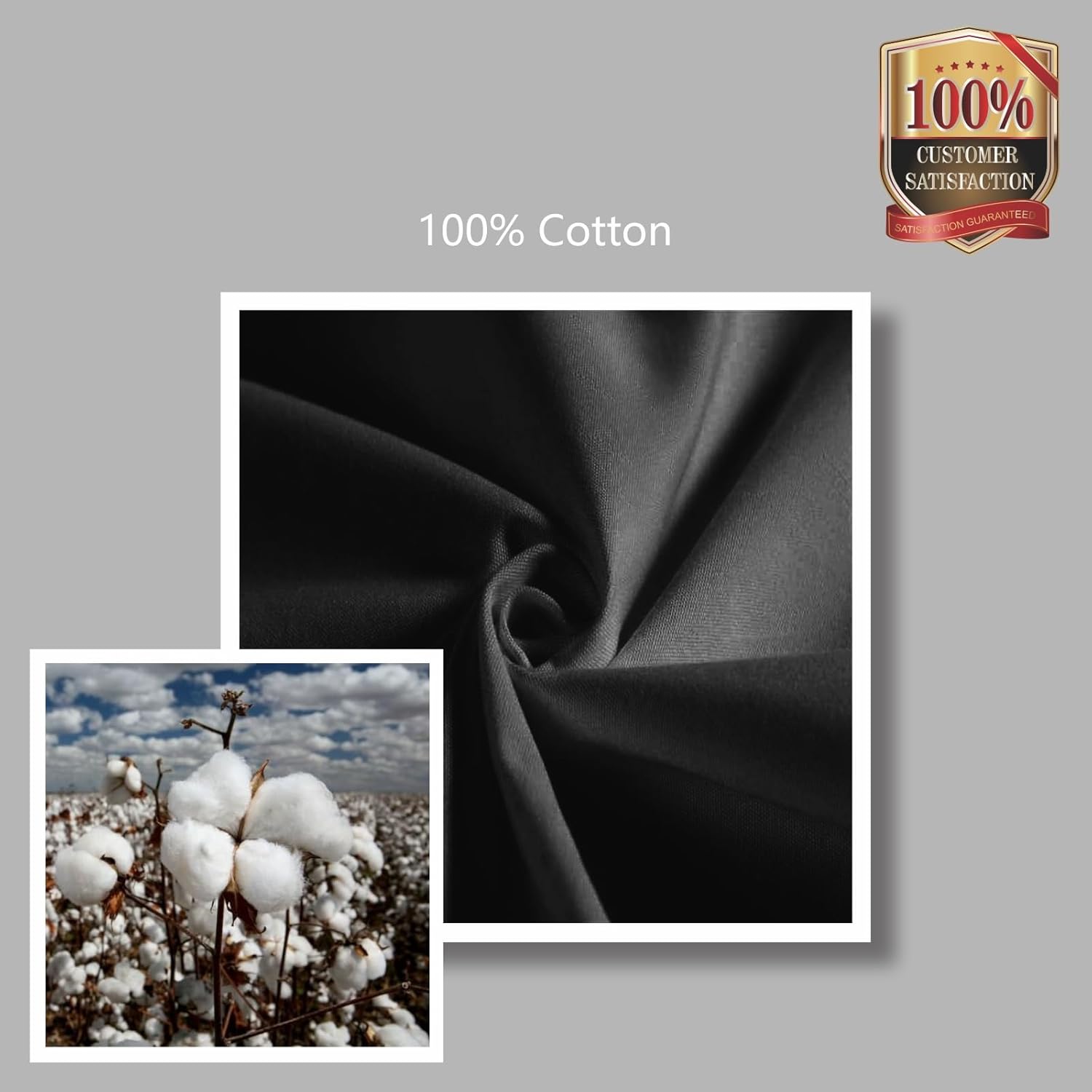 Black Large Canvas Tote Bag | (15" x 18" x 6") Inch