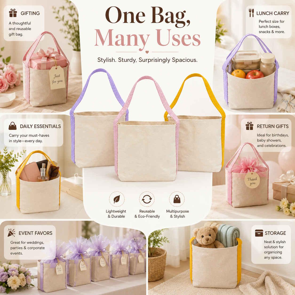 Basket Bag Sample Kit – 3 Colors | 400 GSM