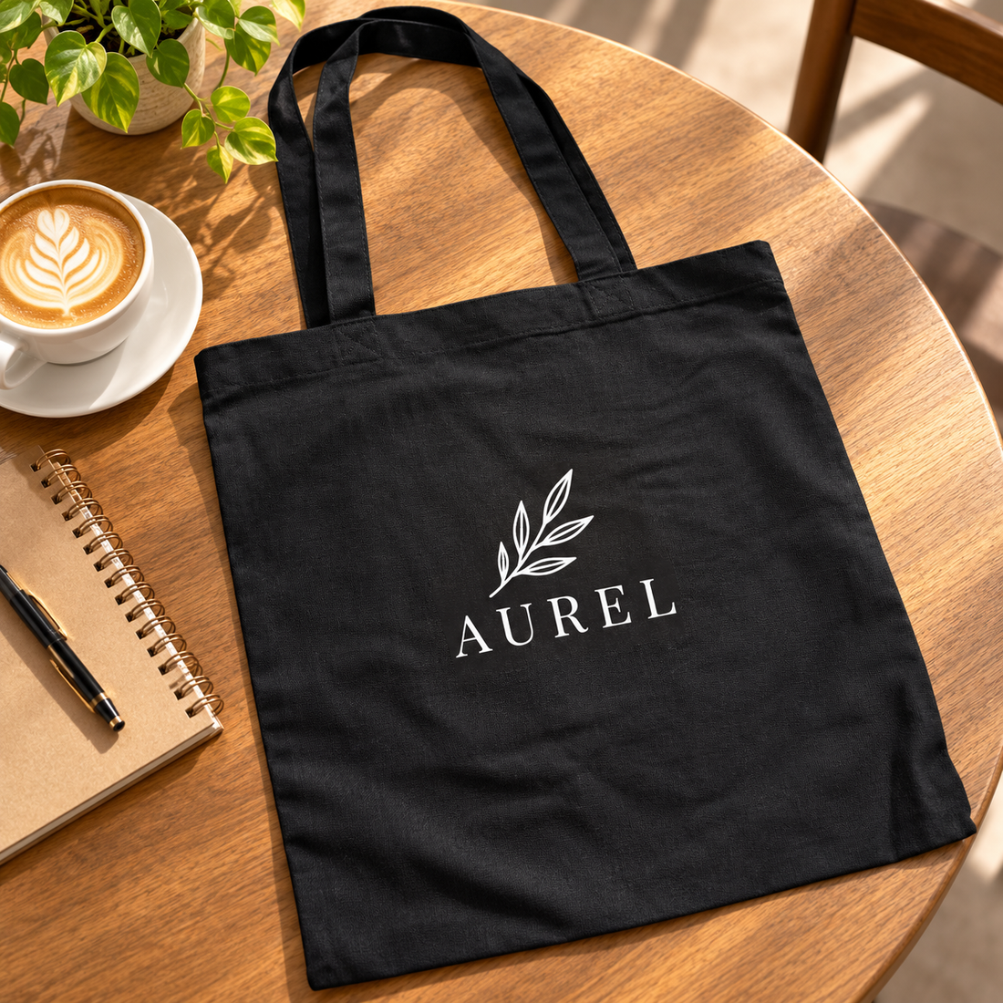 14.5x15.5 Black Cotton Tote Bag | 150 GSM