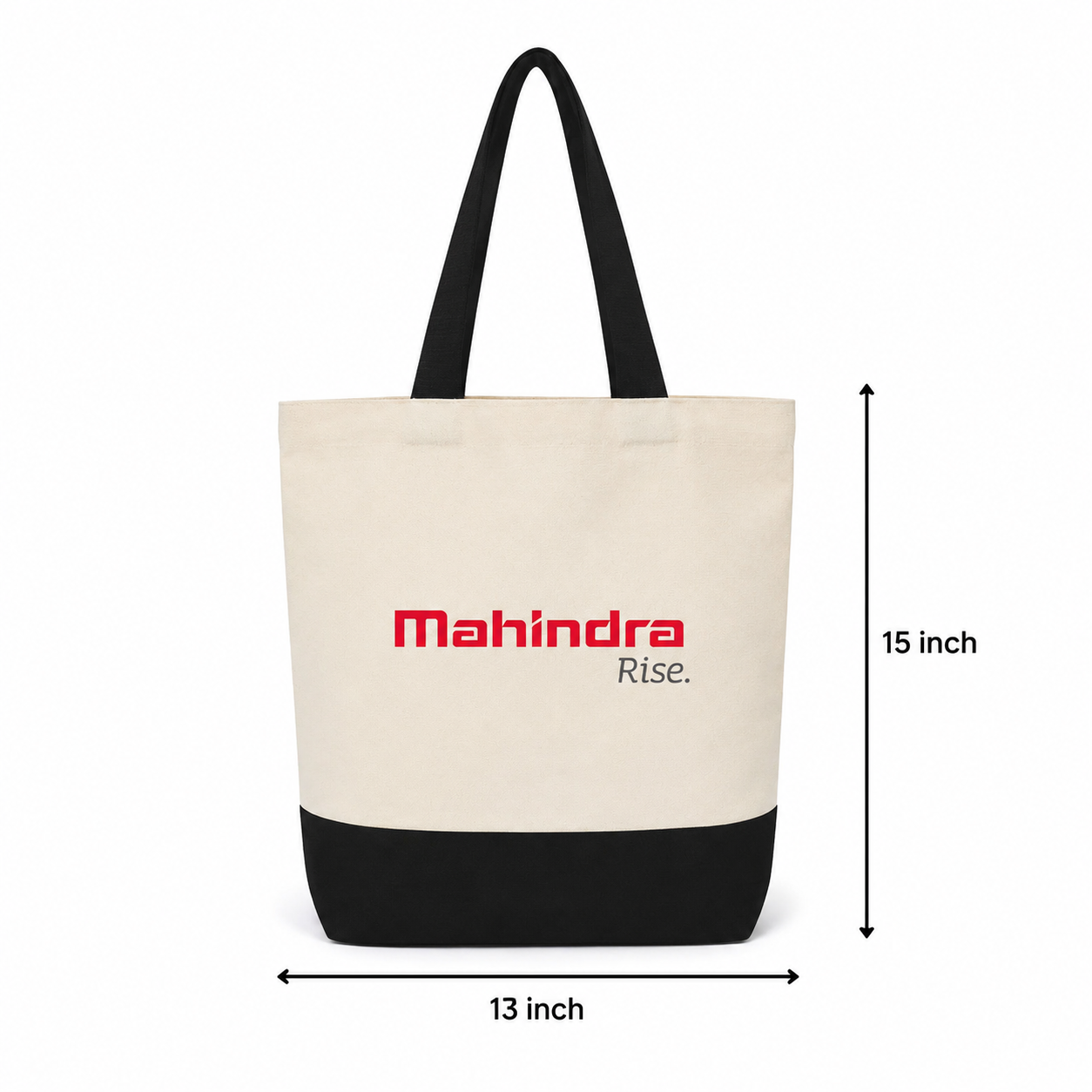 Custom 13"x15" Black & Beige Tote Bag | 330 GSM