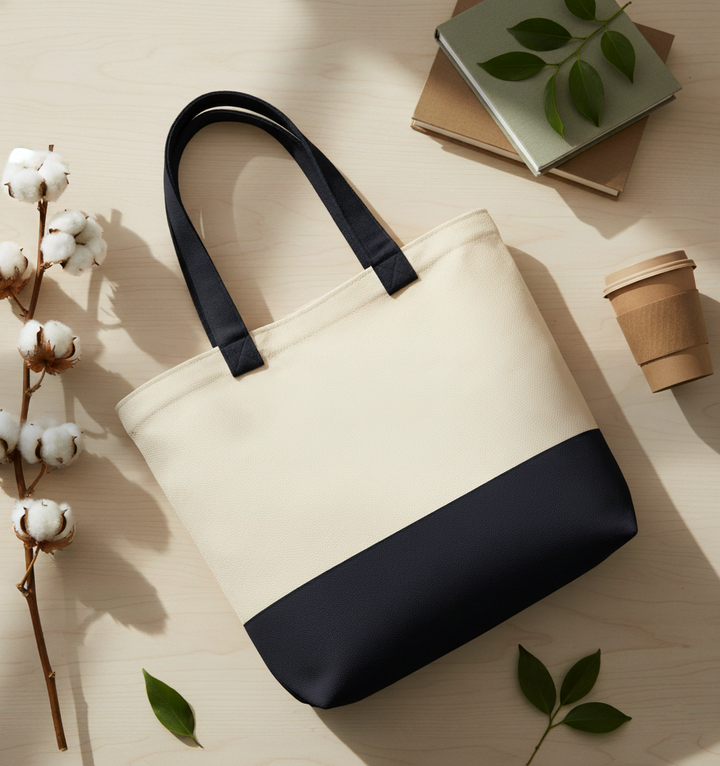 Black & Beige Tote Bag
