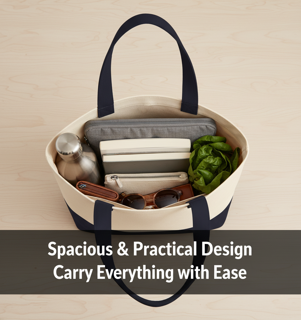 Black & Beige Tote Bag