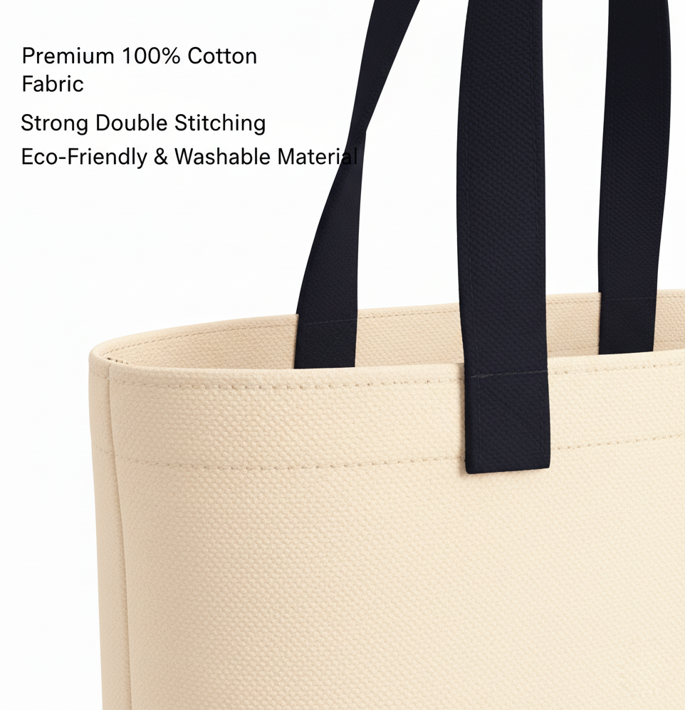 Black & Beige Tote Bag