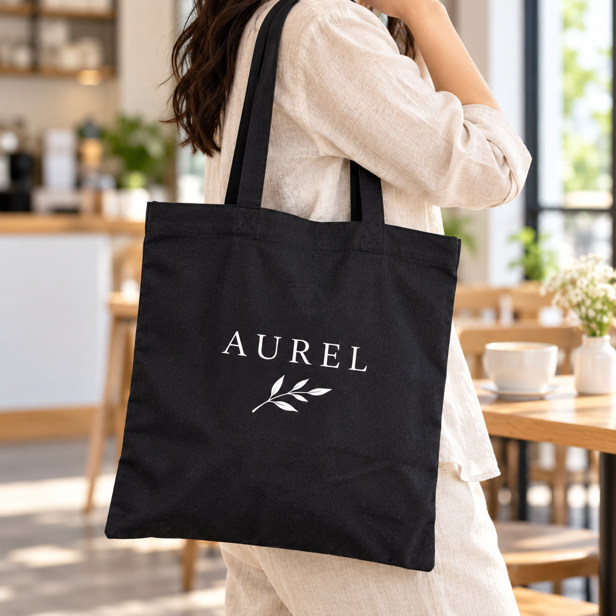 14.5x15.5 Black Cotton Tote Bag | 150 GSM