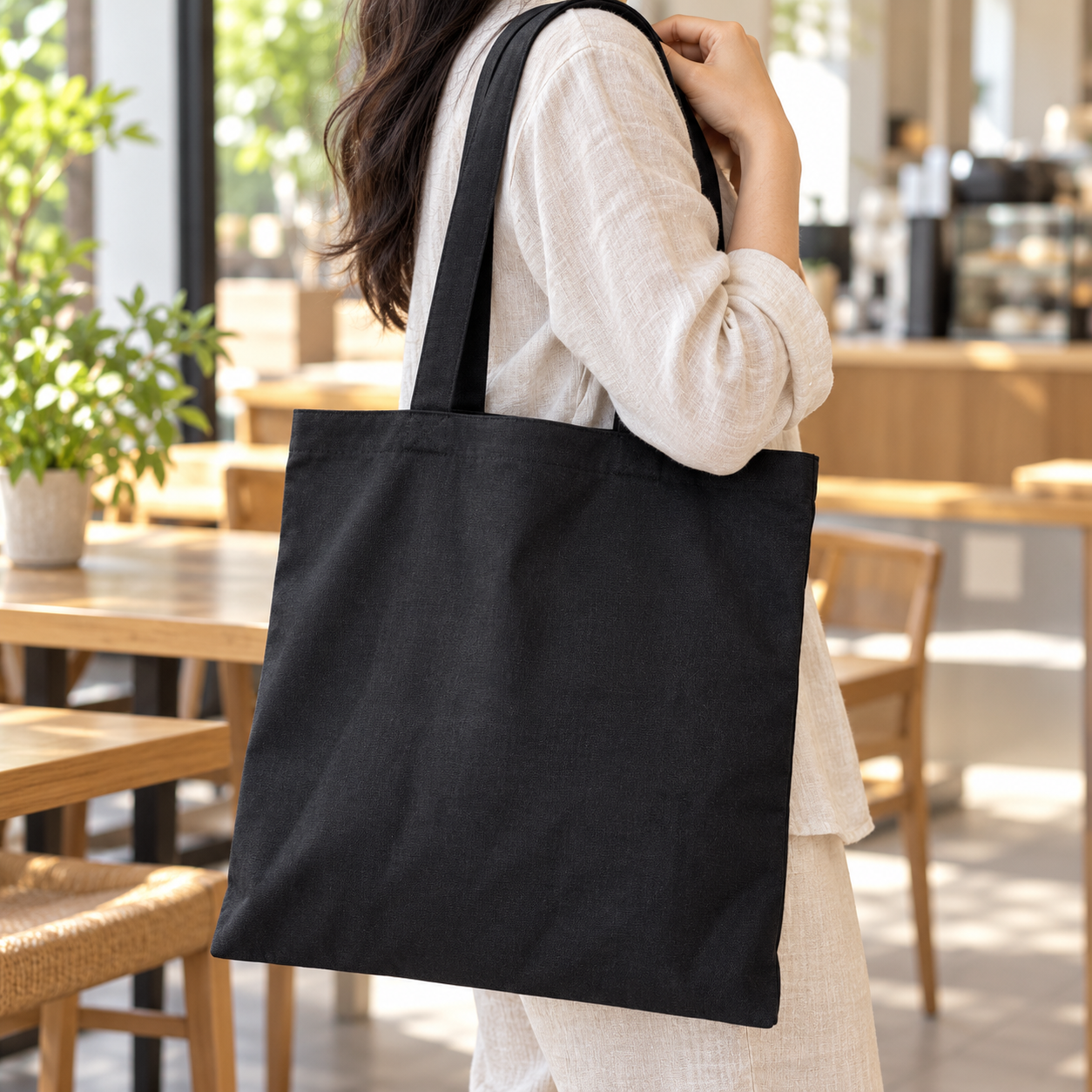 Plain 14.5x15.5 Black Cotton Tote Bag | 150 GSM