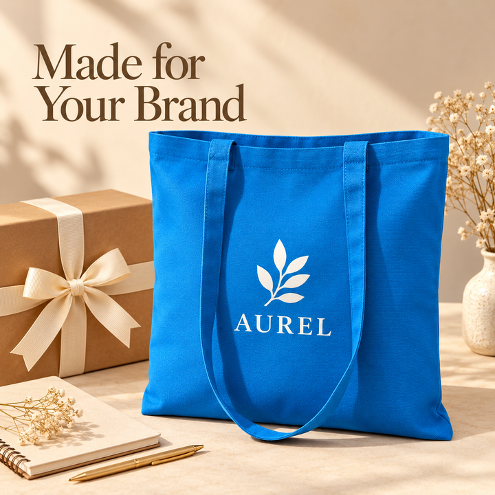 14.5x15.5 Sky Blue Cotton Canvas Tote Bag | 350 GSM