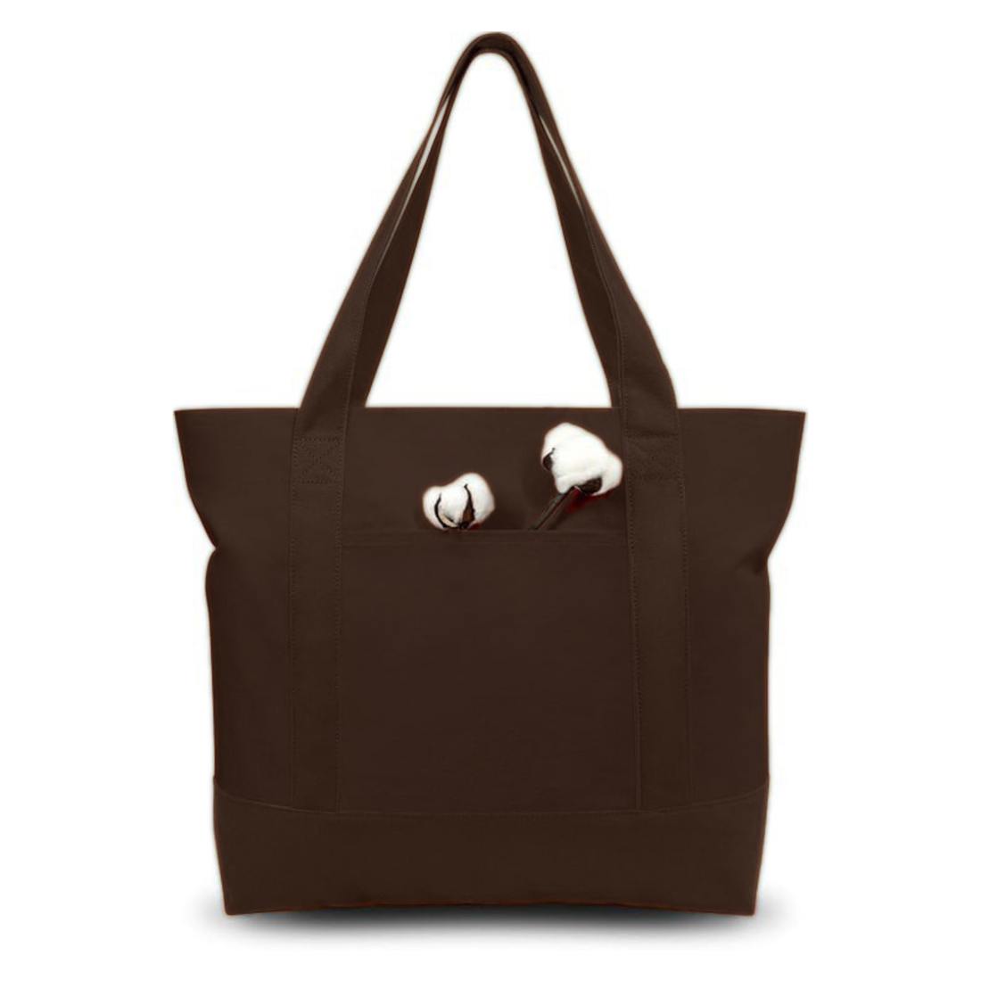 Brown Large Canvas Tote Bag | (19" x 15" x 6") Inch