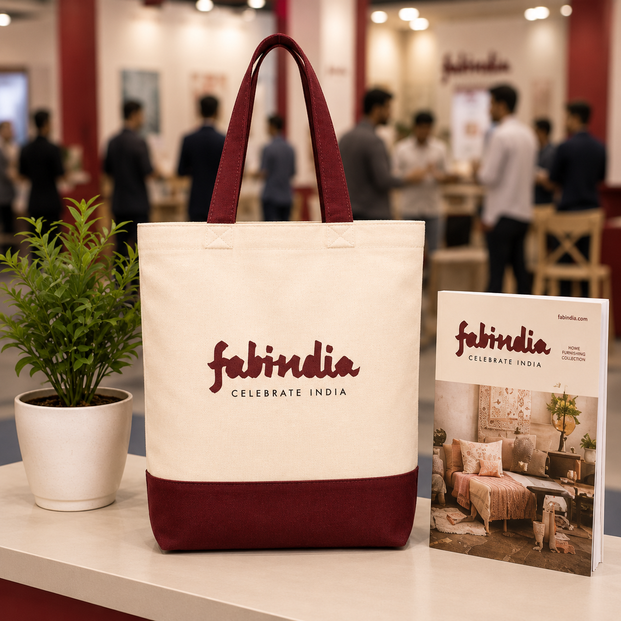 Custom 13"x15" Brown & Beige Tote Bag | 330 GSM