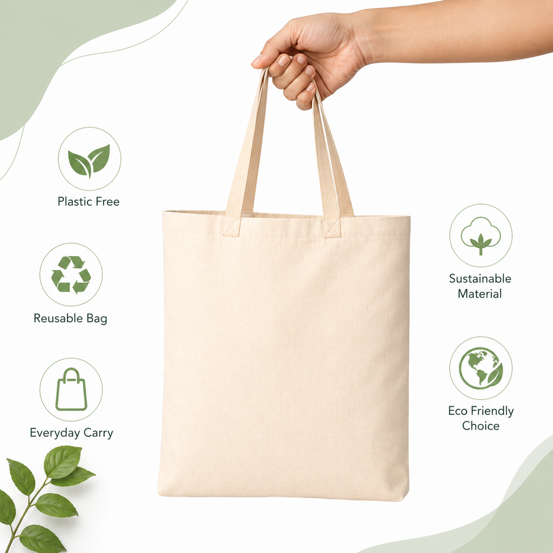 18x20 Inch Cotton Canvas Tote Bag