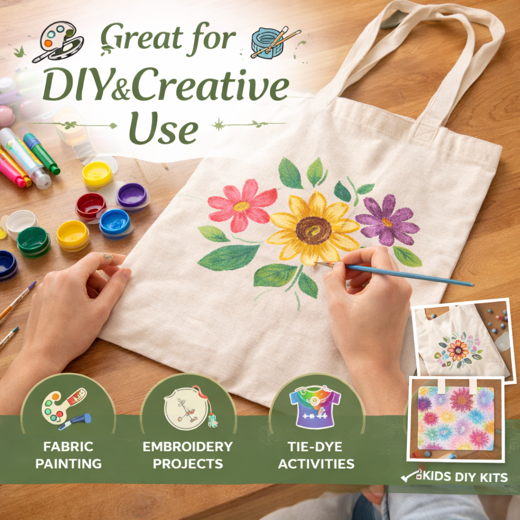 Plain 12x14 Inch Cotton Tote Bag | 220 GSM