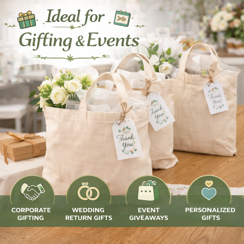 Plain 12x14 Inch Cotton Tote Bag | 220 GSM