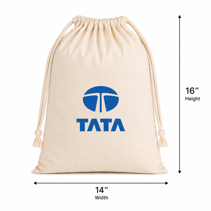 Custom 14x16 Inch Cotton Drawstring Bag | 150 GSM